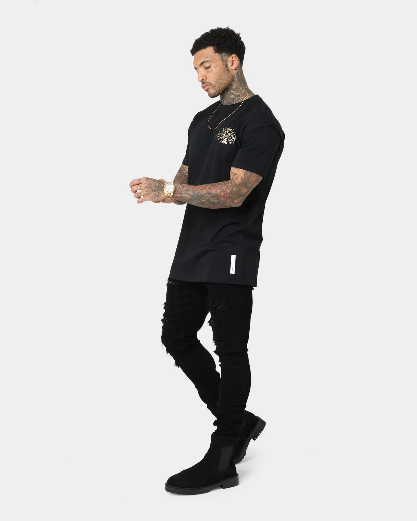 Cozy Comfort Look Smart Layering Saint Morta Venom Lafayette T-Shirt Black/Gold