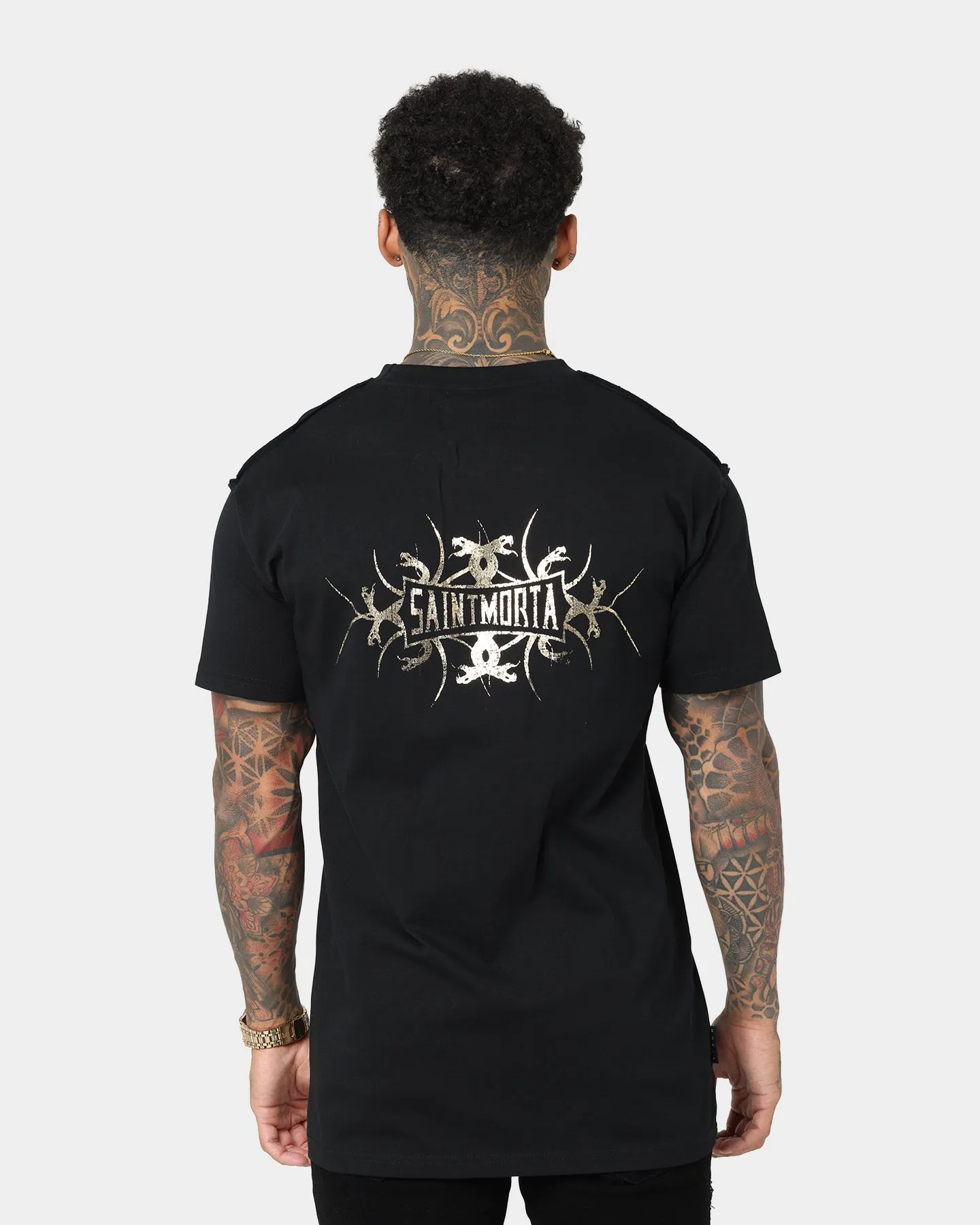 weekday wear Saint Morta Venom Lafayette T-Shirt Black/Gold