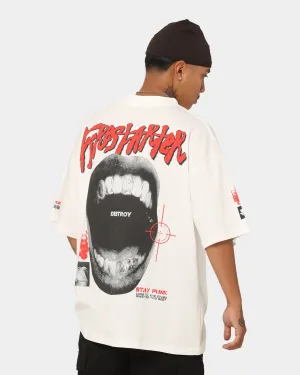 Fresh Comfort Style Loiter Firestarter Vintage T-Shirt Off White