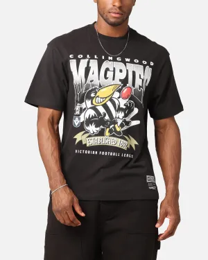 Chic And Comfortable Long sleeved warmth Mitchell & Ness Collingwood Magpies Character T-Shirt Faded Black