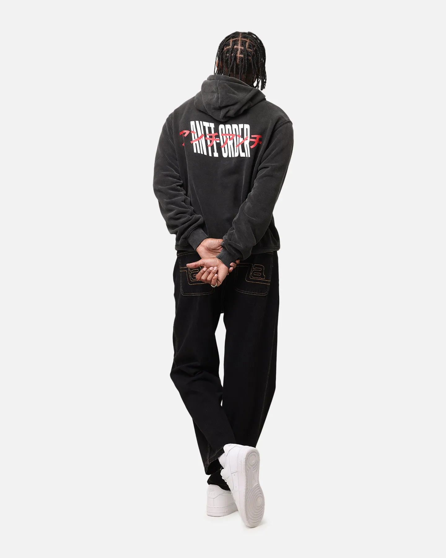 Warm Fabric Stylish The Anti Order Junya Boxy Hoodie Vintage Black