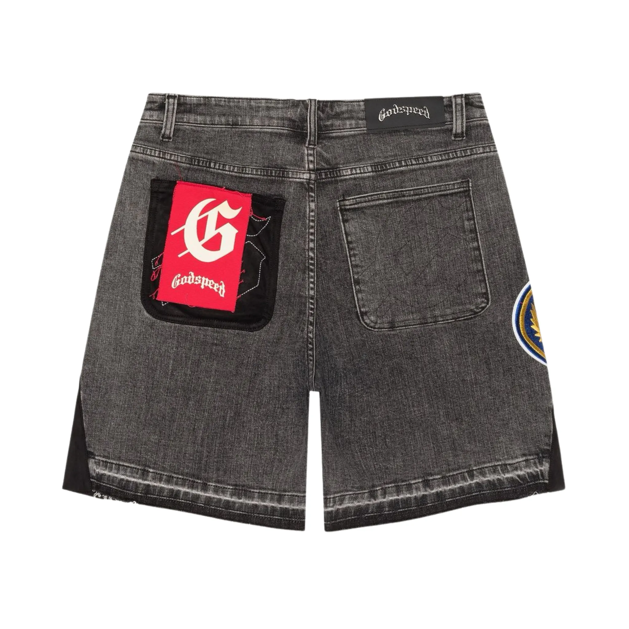 Godspeed "Patchwork" V2 Denim Shorts (Grey) Hotel Style EcoFriendlyTextile