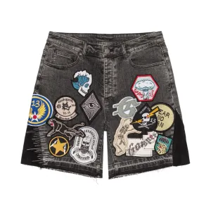 AntiPilling Timeless Look Godspeed "Patchwork" V2 Denim Shorts (Grey)