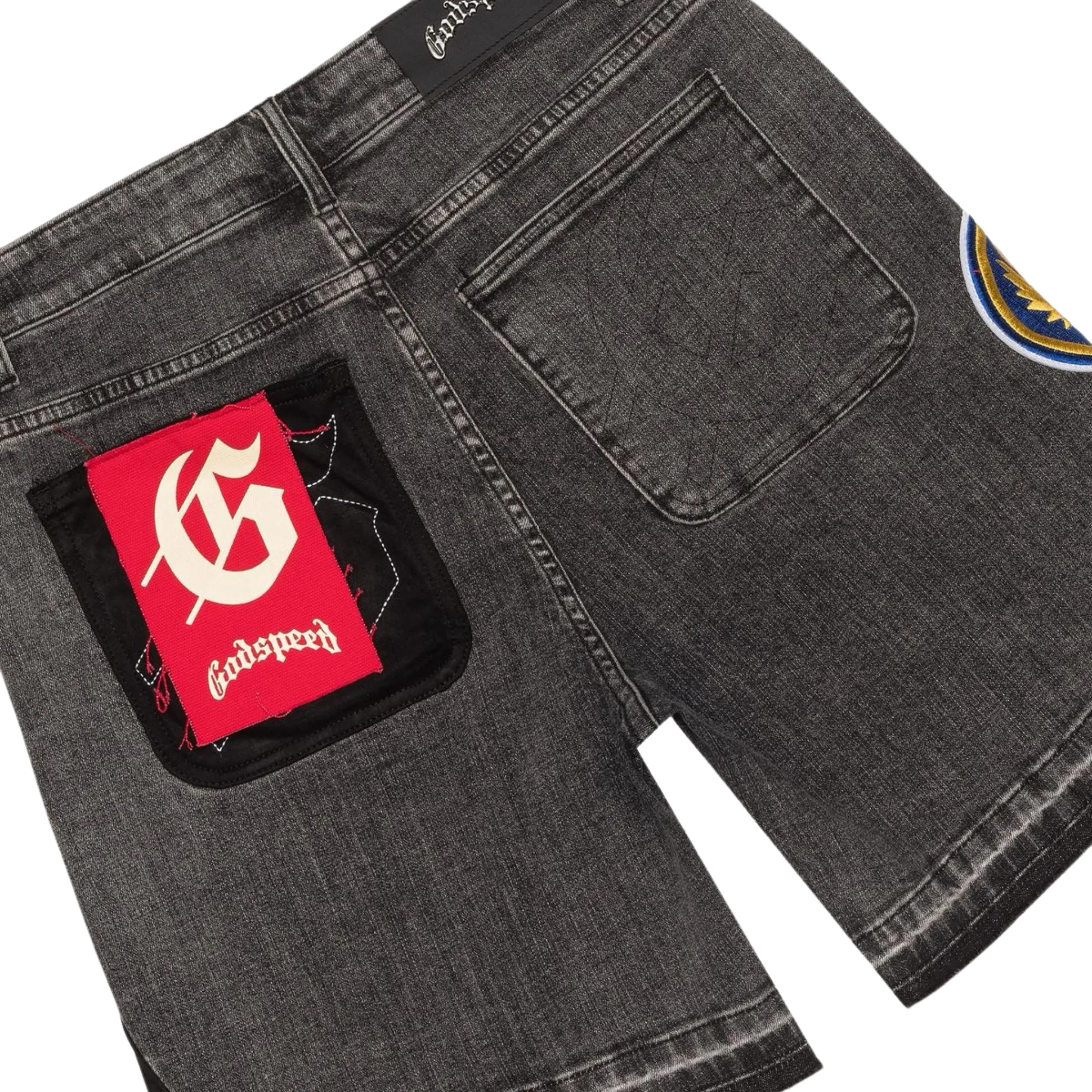 Godspeed "Patchwork" V2 Denim Shorts (Grey) KnotFree Tailoring