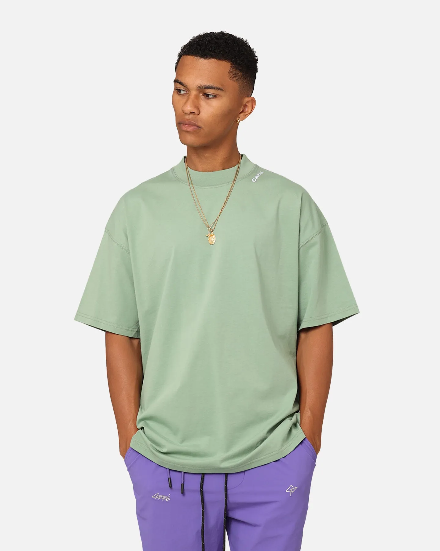 Carre Blast Oversized T-Shirt Green Elegant Detail Ergonomic Cut