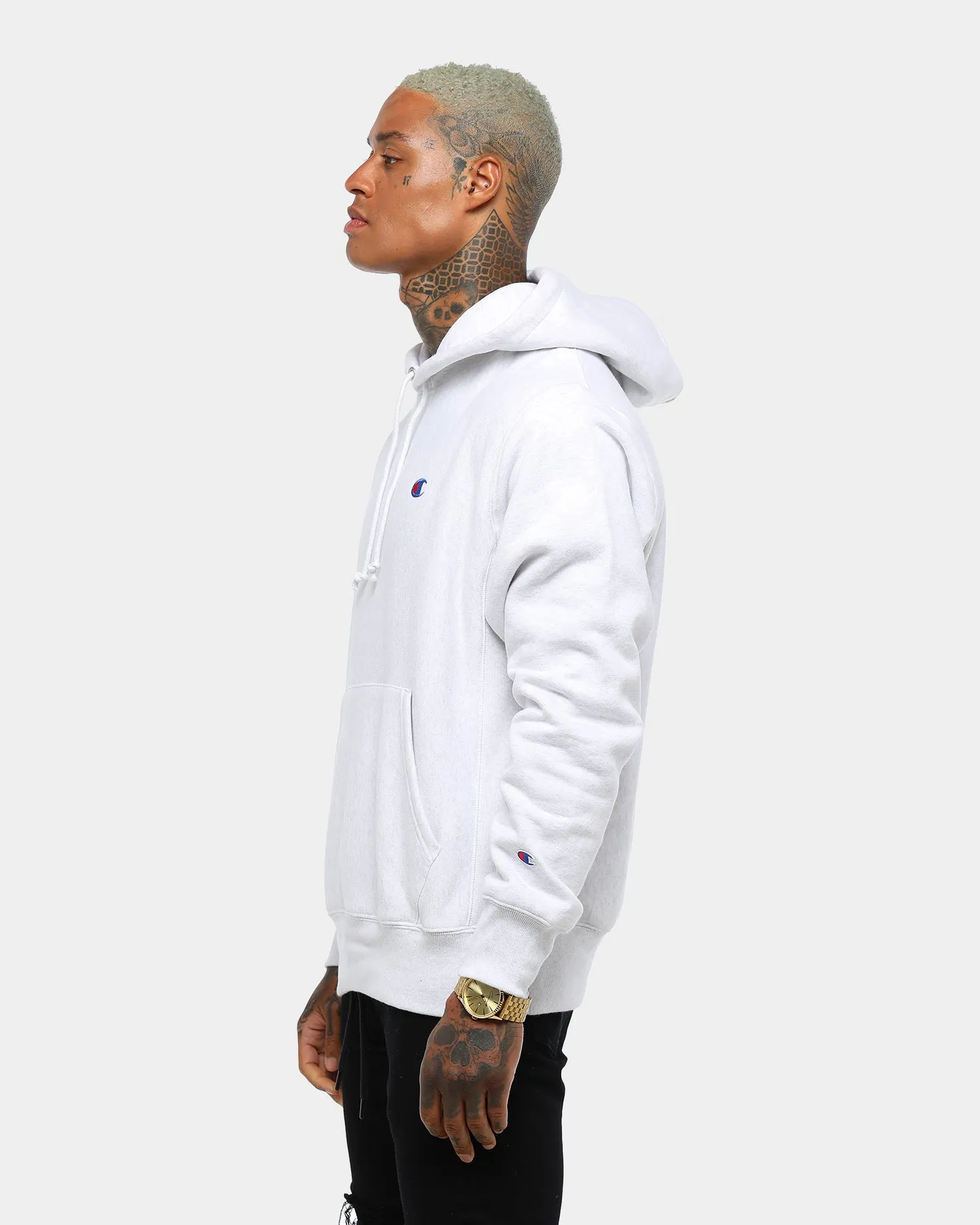Champion Rev Weave Hoodie Silver High Demand