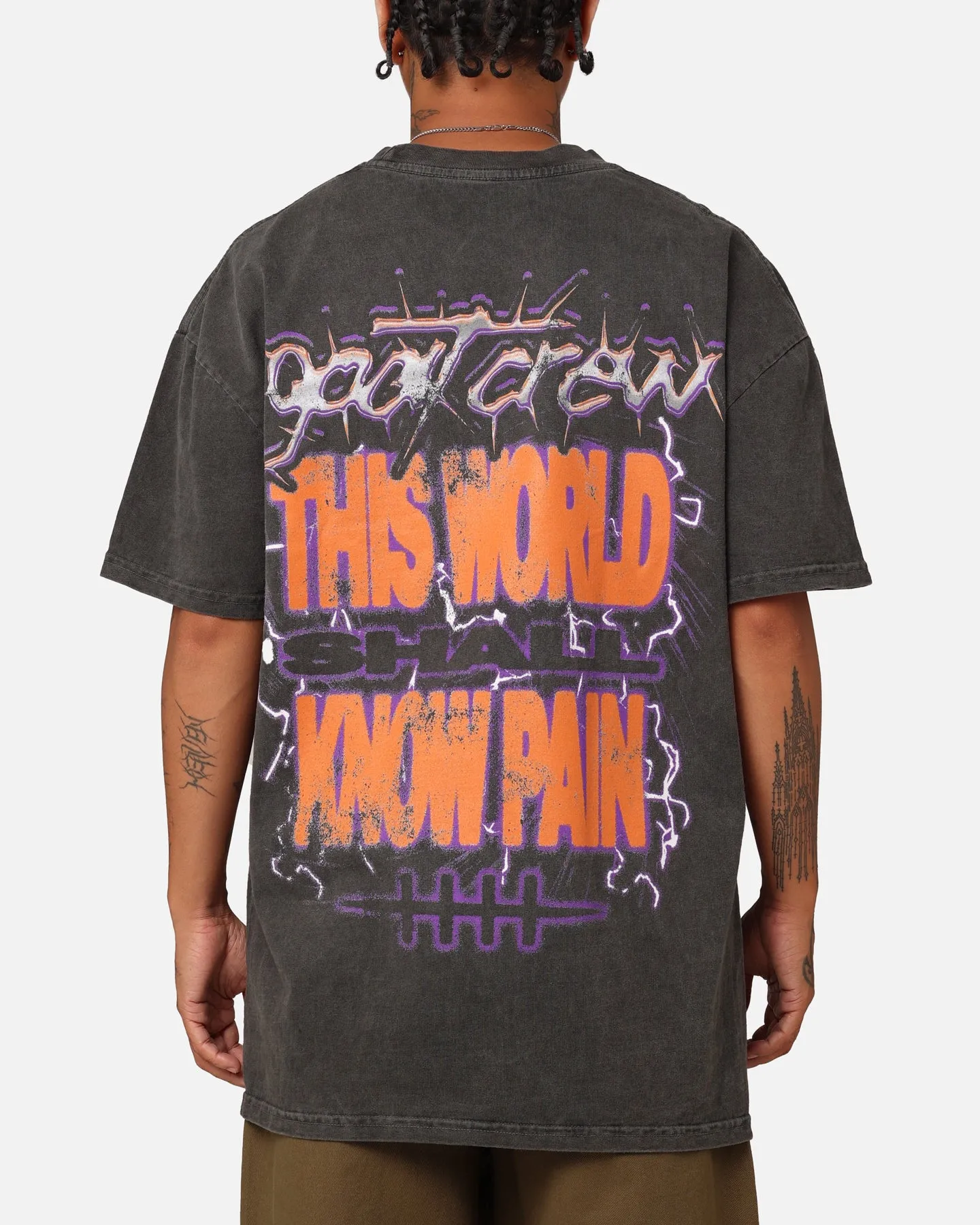 Travel Trend Look Fashion Layering Goat Crew X Naruto Six Paths Of Pain Heavyweight T-Shirt Black Wash