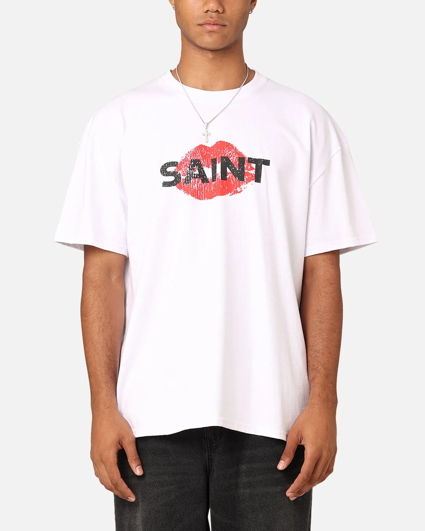 Saint Morta Love Helpline T-Shirt White Breathable Cotton Fabric