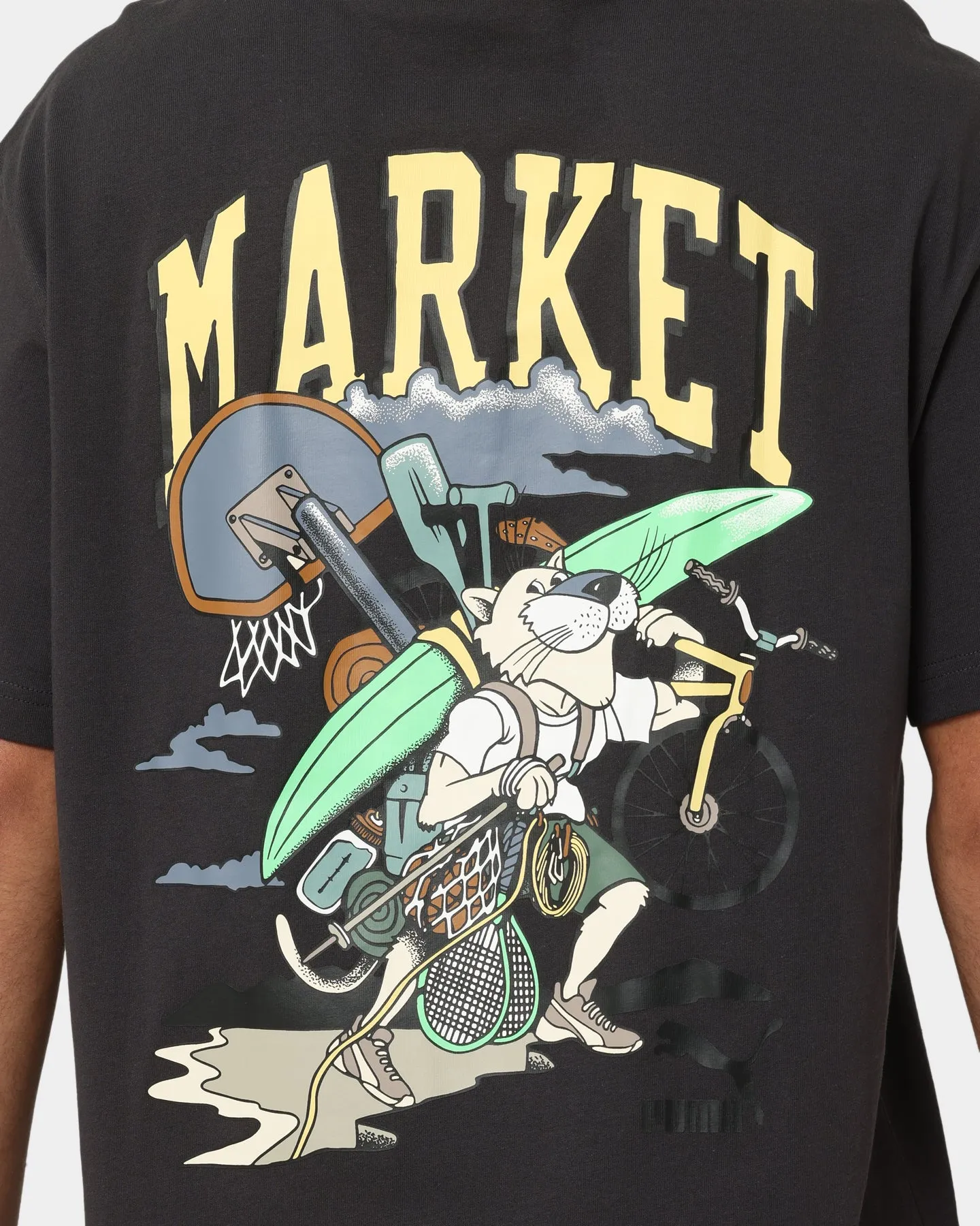 Puma X Market Graphic T-Shirt Puma Black Holiday Comfort Style Casual Layer Look