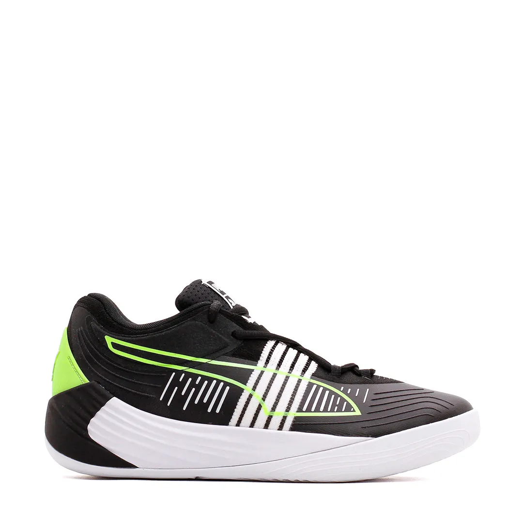 Puma Basketball Men Fusion Nitro Black Green Glare 195587-01 Woven Upper Durability