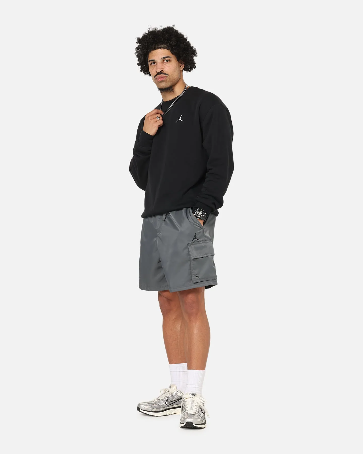 Jordan Brooklyn Cargo Shorts Iron Grey Hidden Storage Compartment