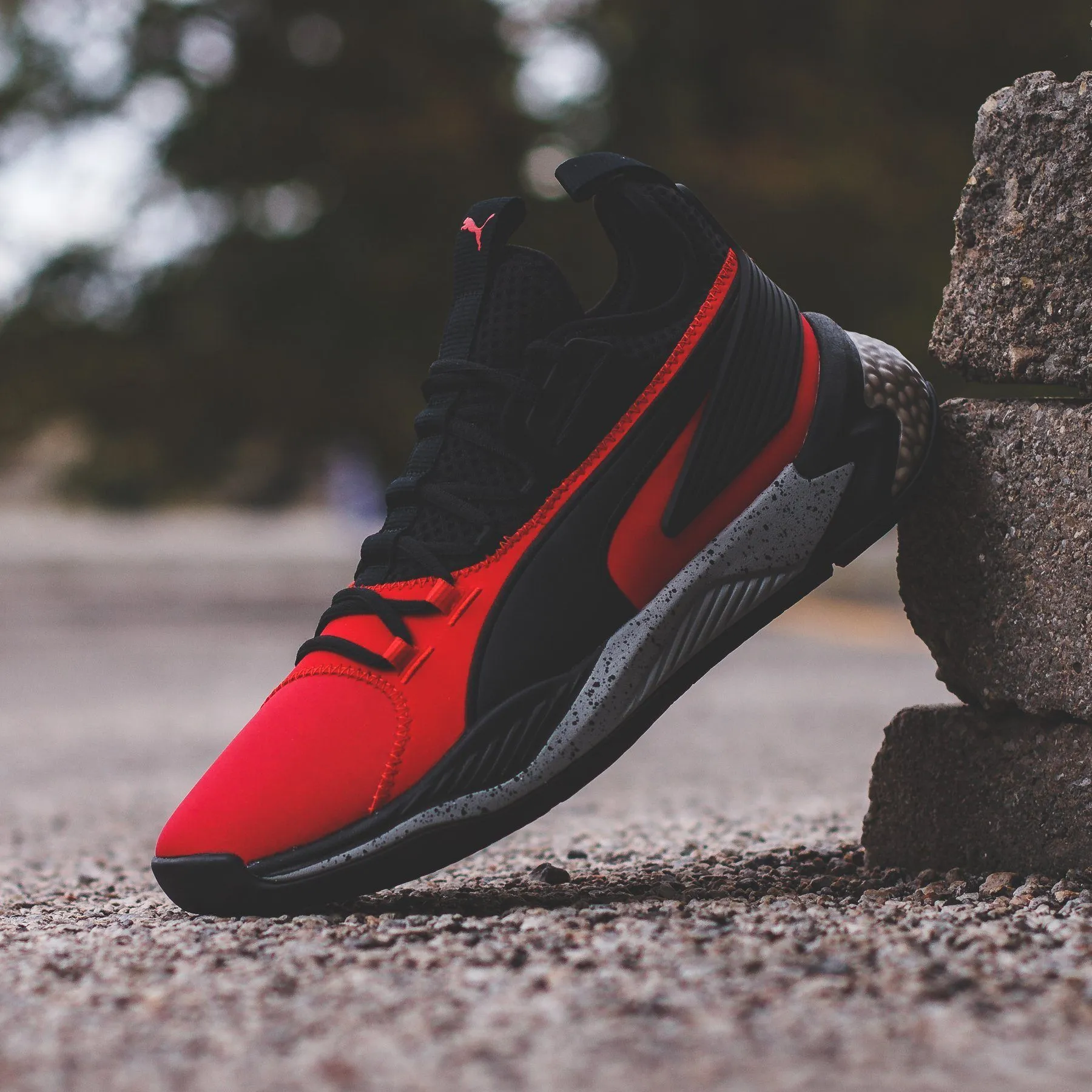 Anti Friction Comfortable to walk Puma Basketball Uproar Hybrid Court High Risk Red Black Men 192775-08
