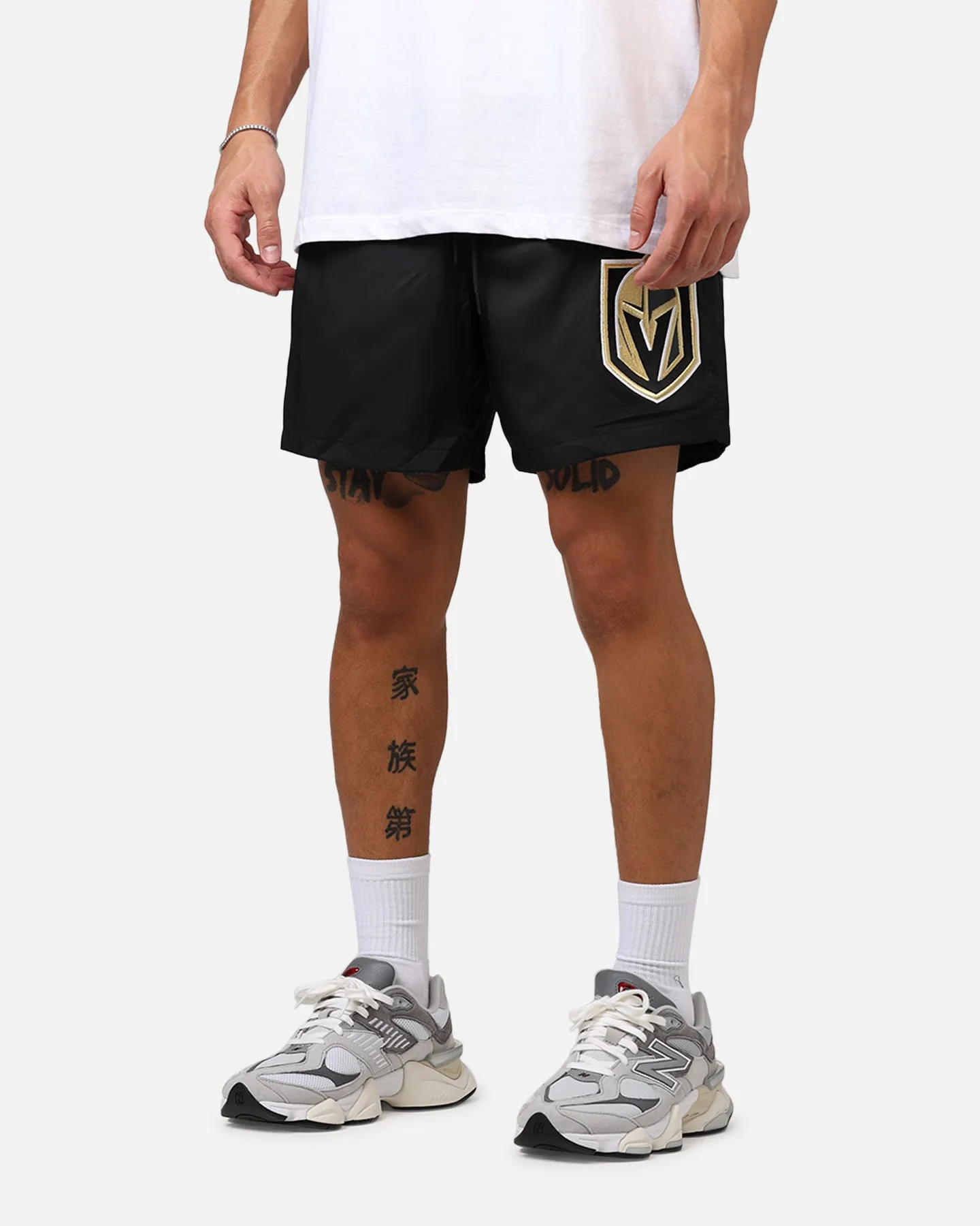 Pro Standard Vegas Golden Knights Classic Woven Shorts Black Flexible Fabric