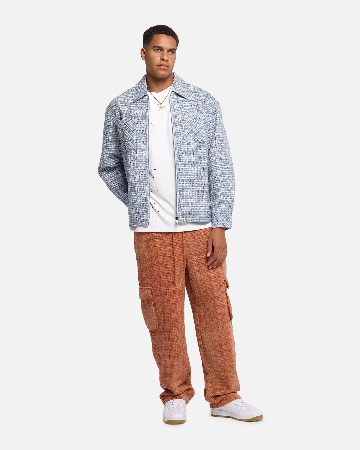 XXIII Boucle Tweed Zip Jacket Teal/Blue/Purple Morning Layer