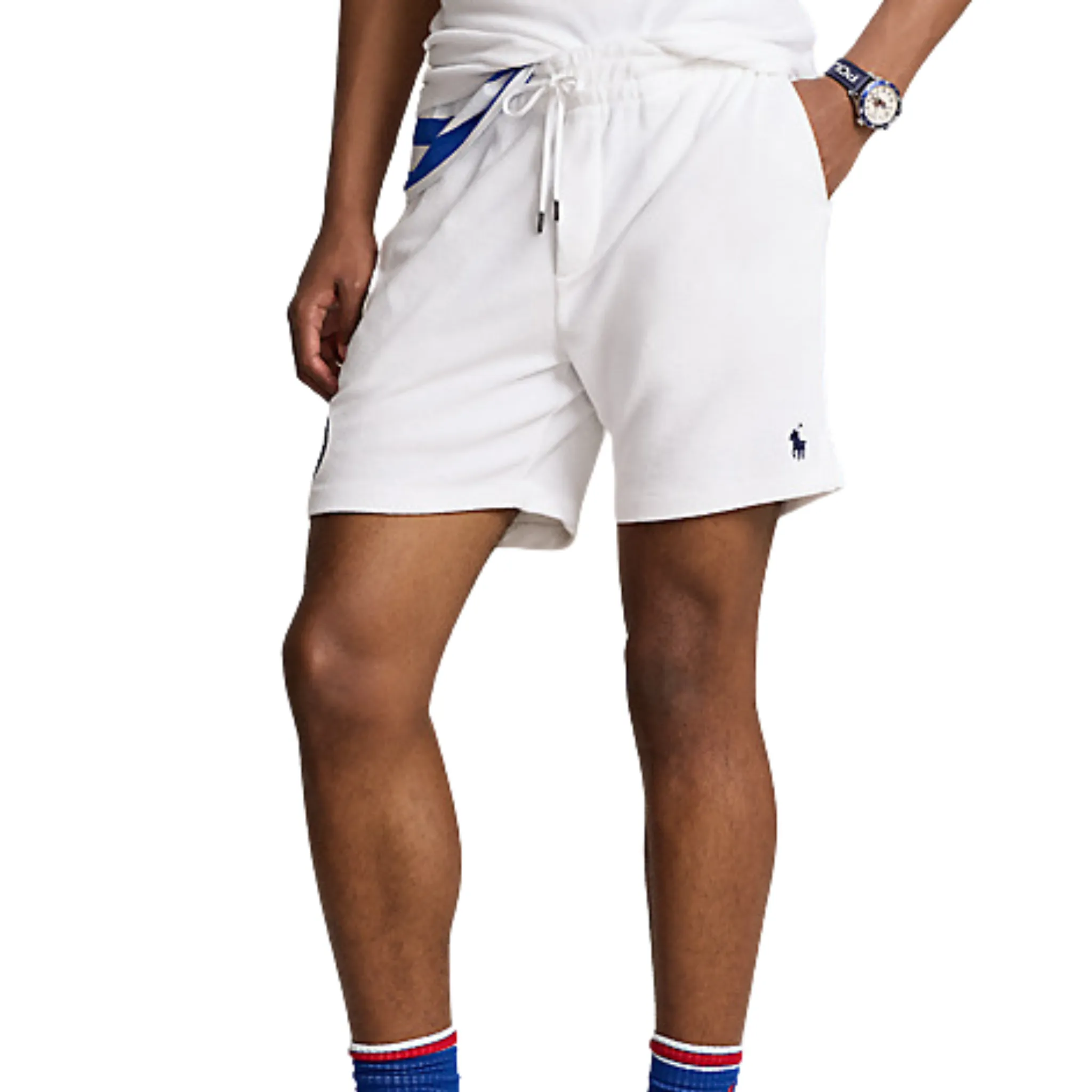 SplitHemDesign Polo Ralph Lauren Olympic Shorts (White)