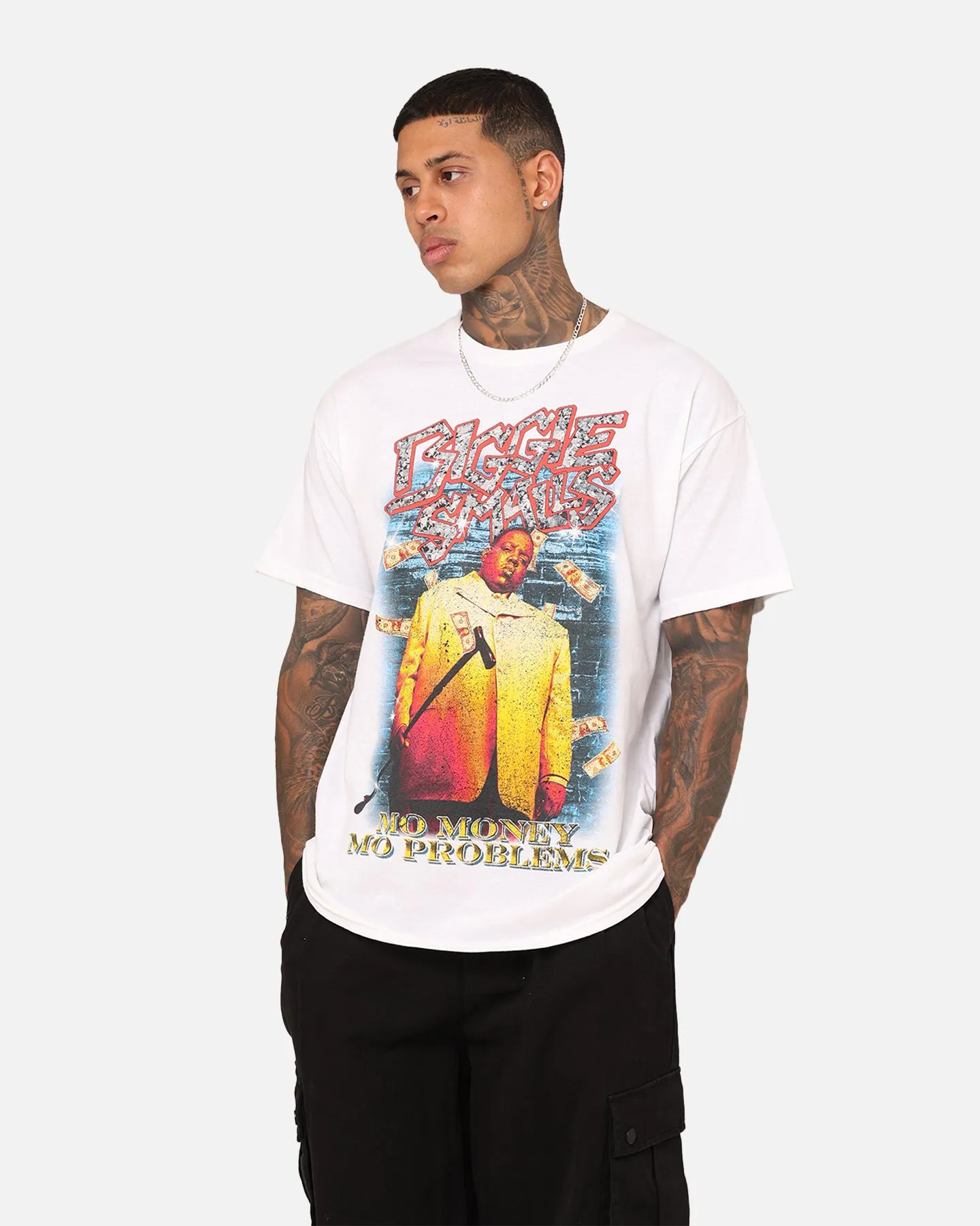 Notorious B.I.G Mo Money Bills T-Shirt White Low Impact Processing