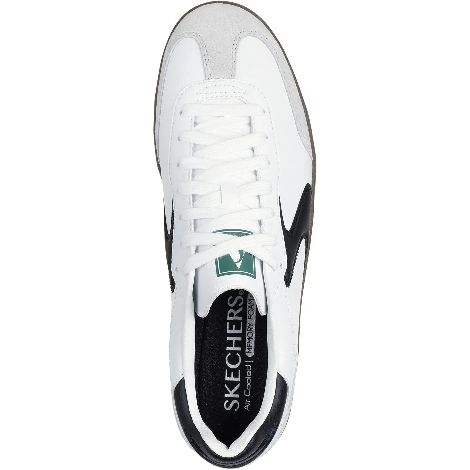 Skechers Mens Hotshot Pyke Trainer White/Black Gold Tone