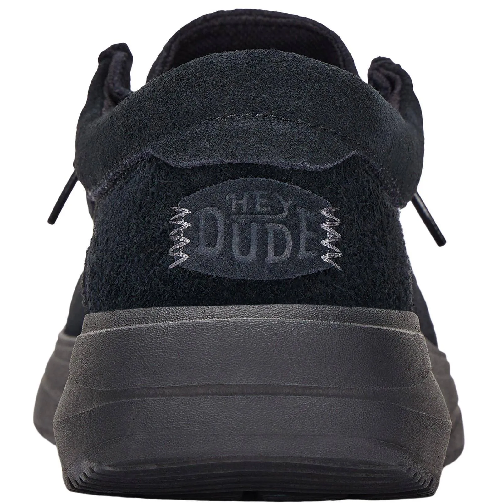 HEYDUDE Mens Wally X Suede Shoes Black Orthopedic Footbed System Gym Life