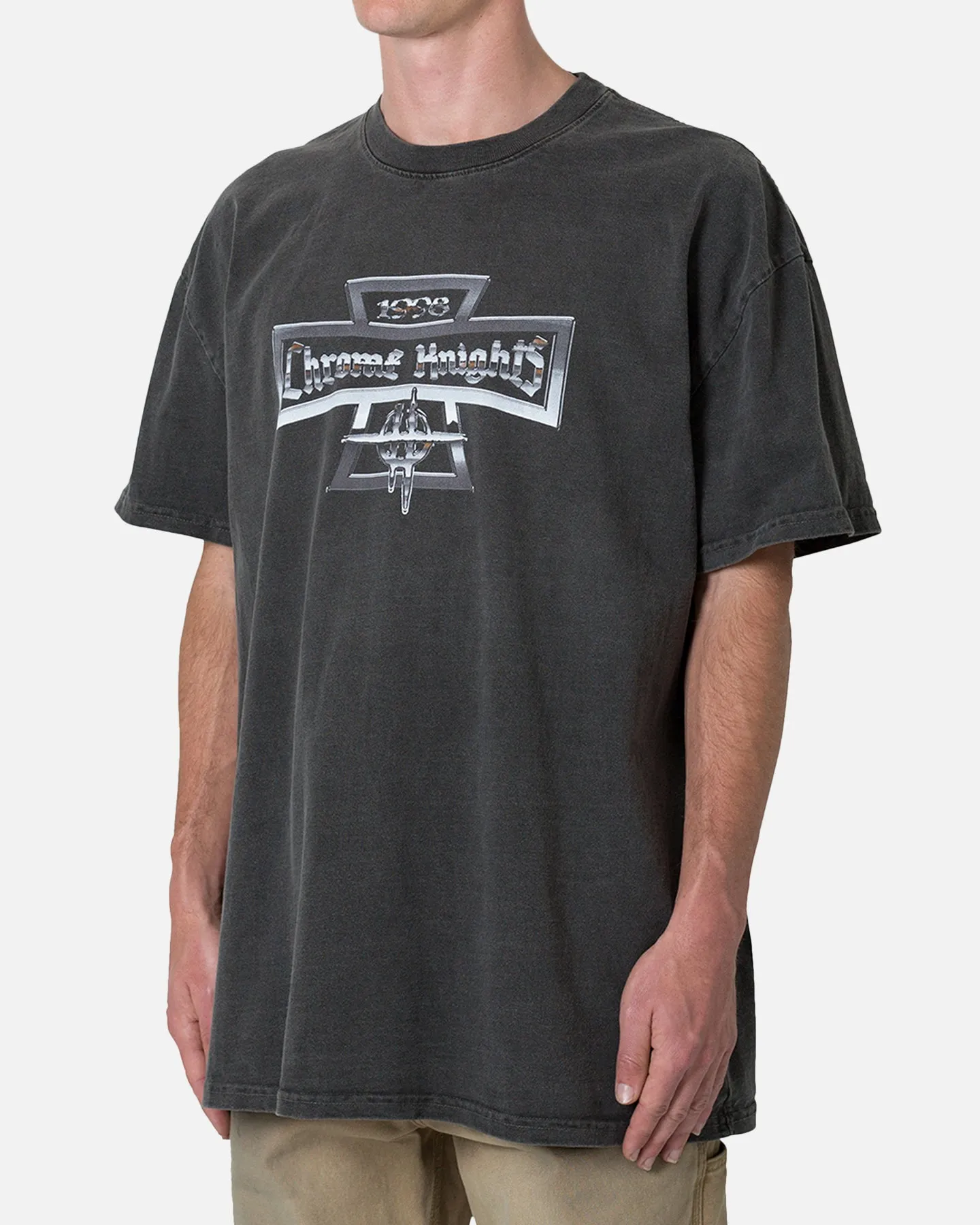 Washable fabric MNML Chrome Knights T-Shirt Washed Black