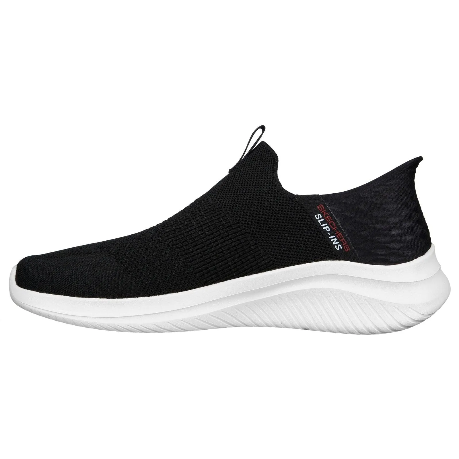 Ventilated Mesh Long Distance Dynamic Arch Cushion Skechers Mens Ultra Flex 3.0 Smooth Step Wide Trainers Black