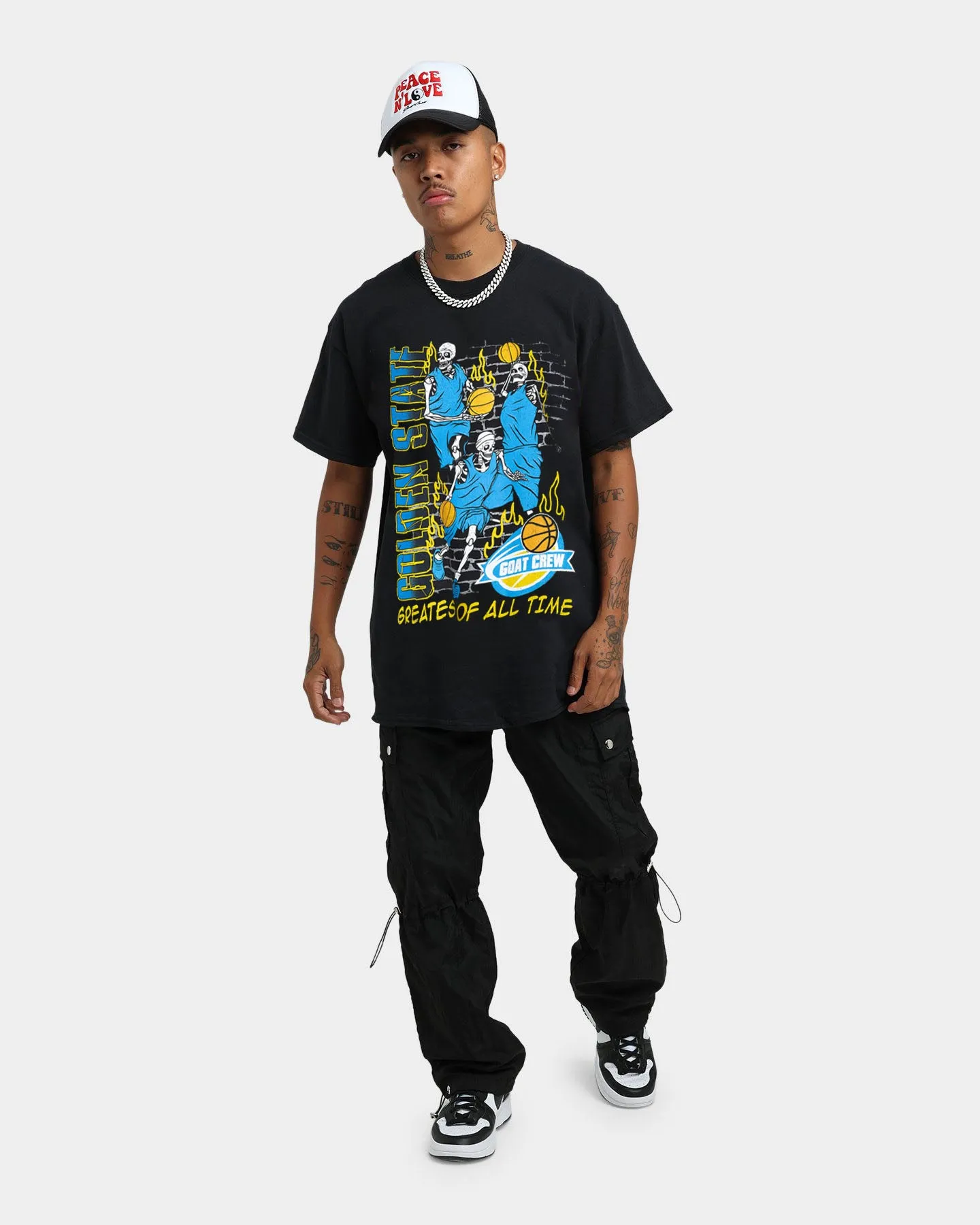 Goat Crew Golden Finals Vintage T-Shirt Washed Black Airflow Ventilation System Travel Trend Look