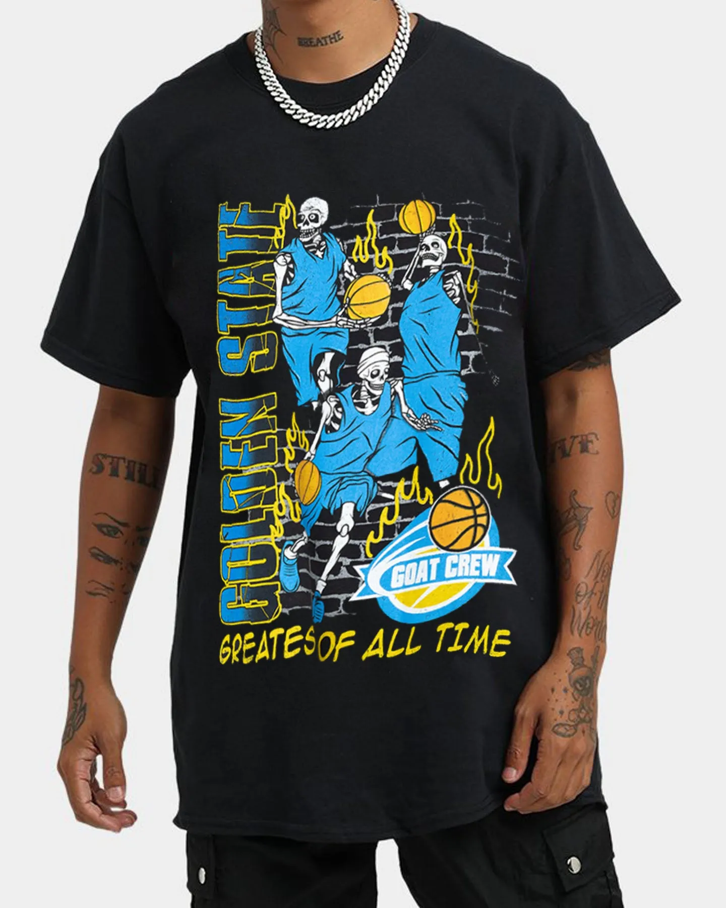 Goat Crew Golden Finals Vintage T-Shirt Washed Black Classic Layer