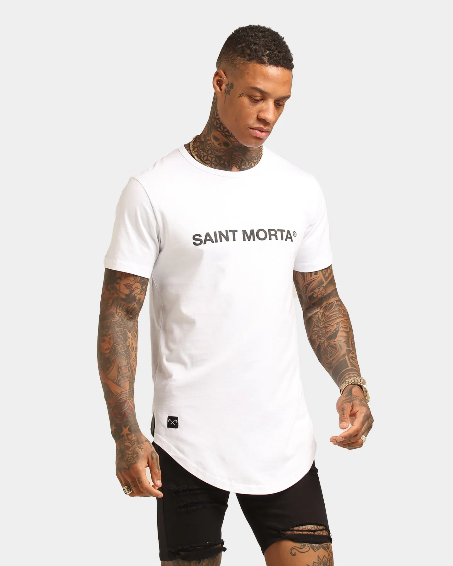 Garment Washed Texture Chic Style Saint Morta Official El Duplo T-Shirt White