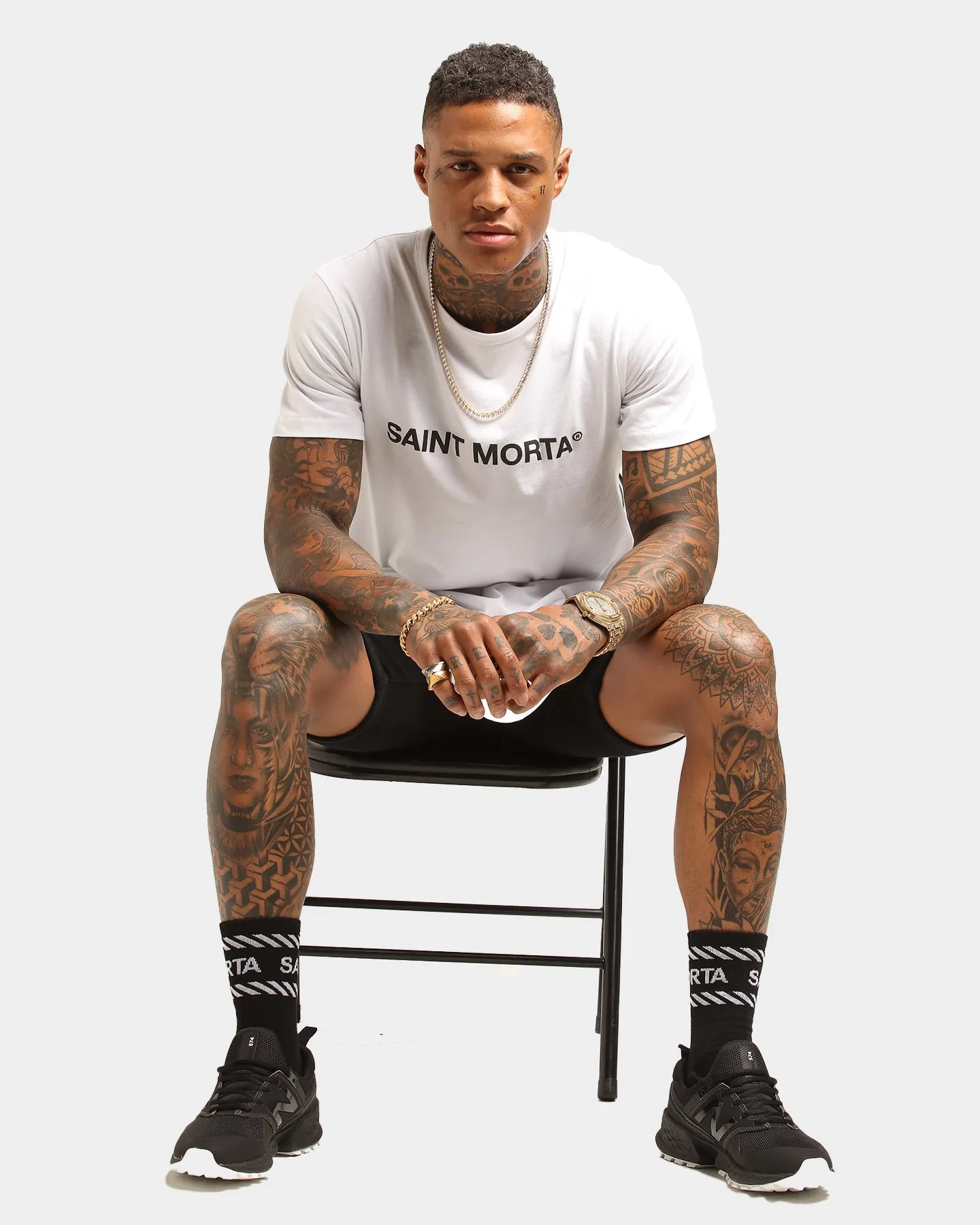 Saint Morta Official El Duplo T-Shirt White TaglessDesign Layering Fashion