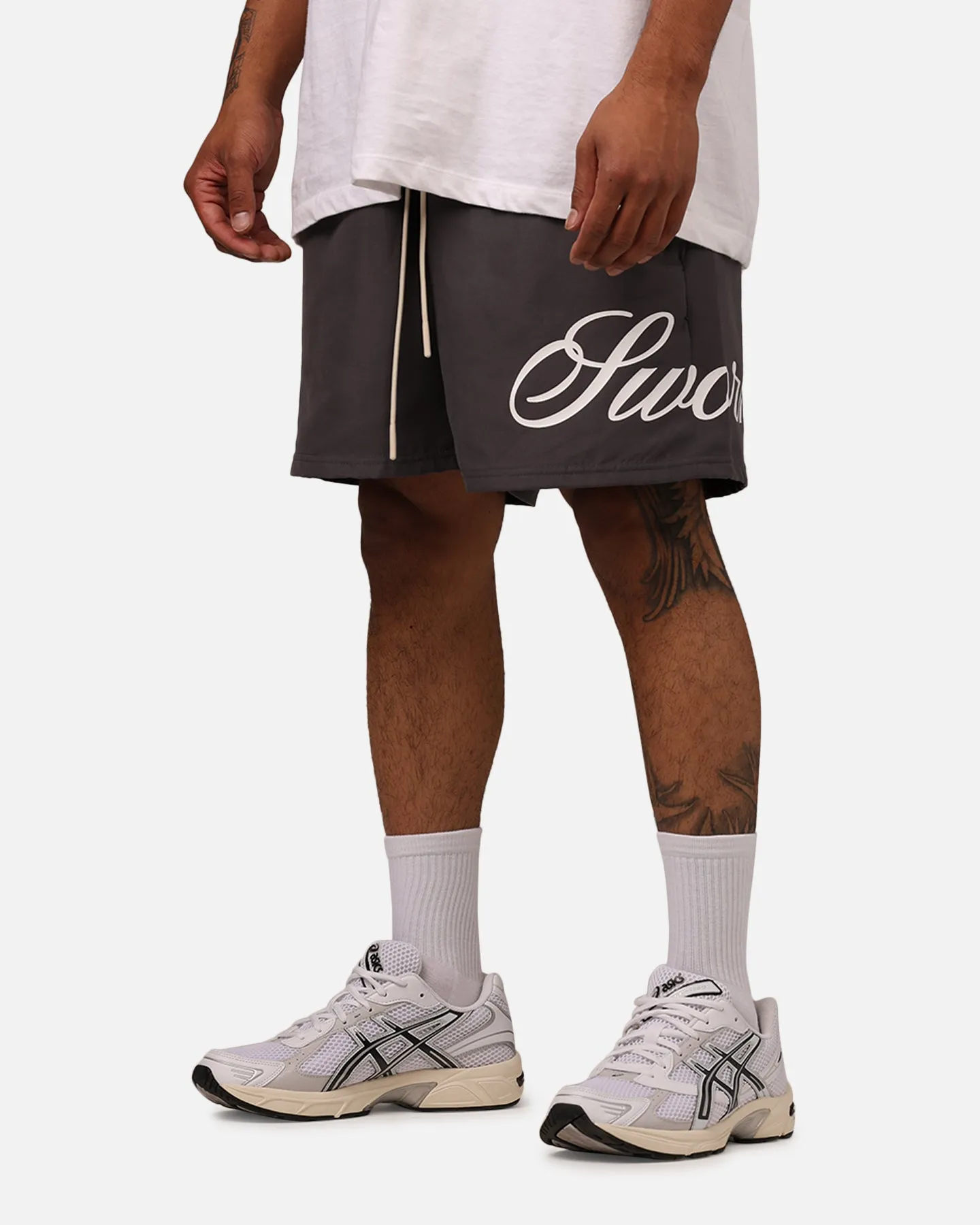 Sworn To Us Spirit Angel Swim Shorts Grey Fit Flex Tailored Cut