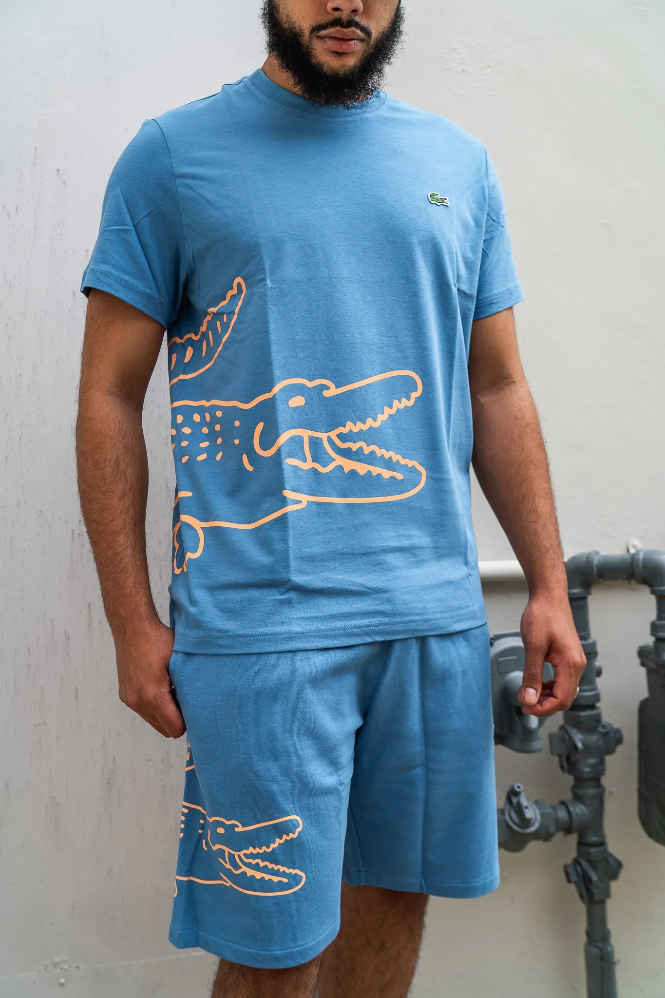 ComfortStretch Lacoste Side Gator Shorts (Ocean)
