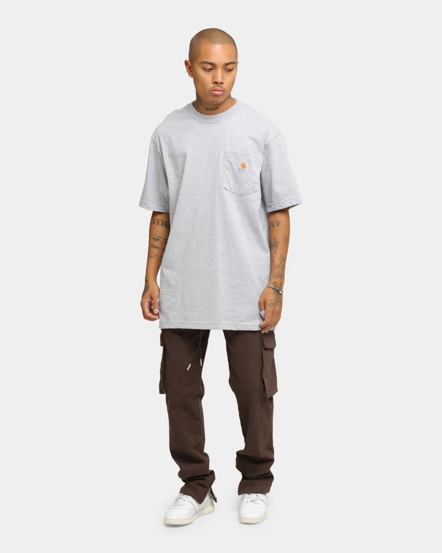 Carhartt Men's Carhartt Pocket Short Sleeve T-Shirt Heather Grey comfortable option