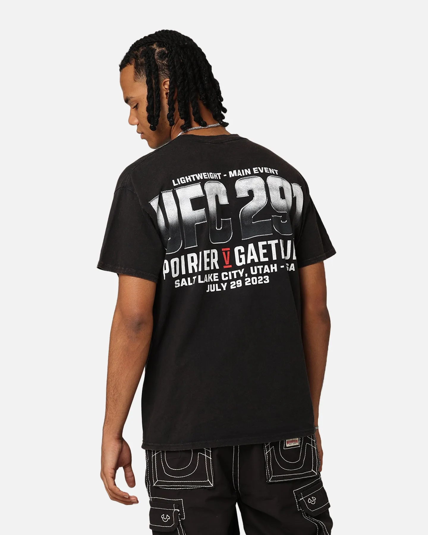 UFC By Goat Crew Dustin Poirier vs. Justin Gaethje BMF Fight Vintage T-Shirt Black Wash Layering Must-Have
