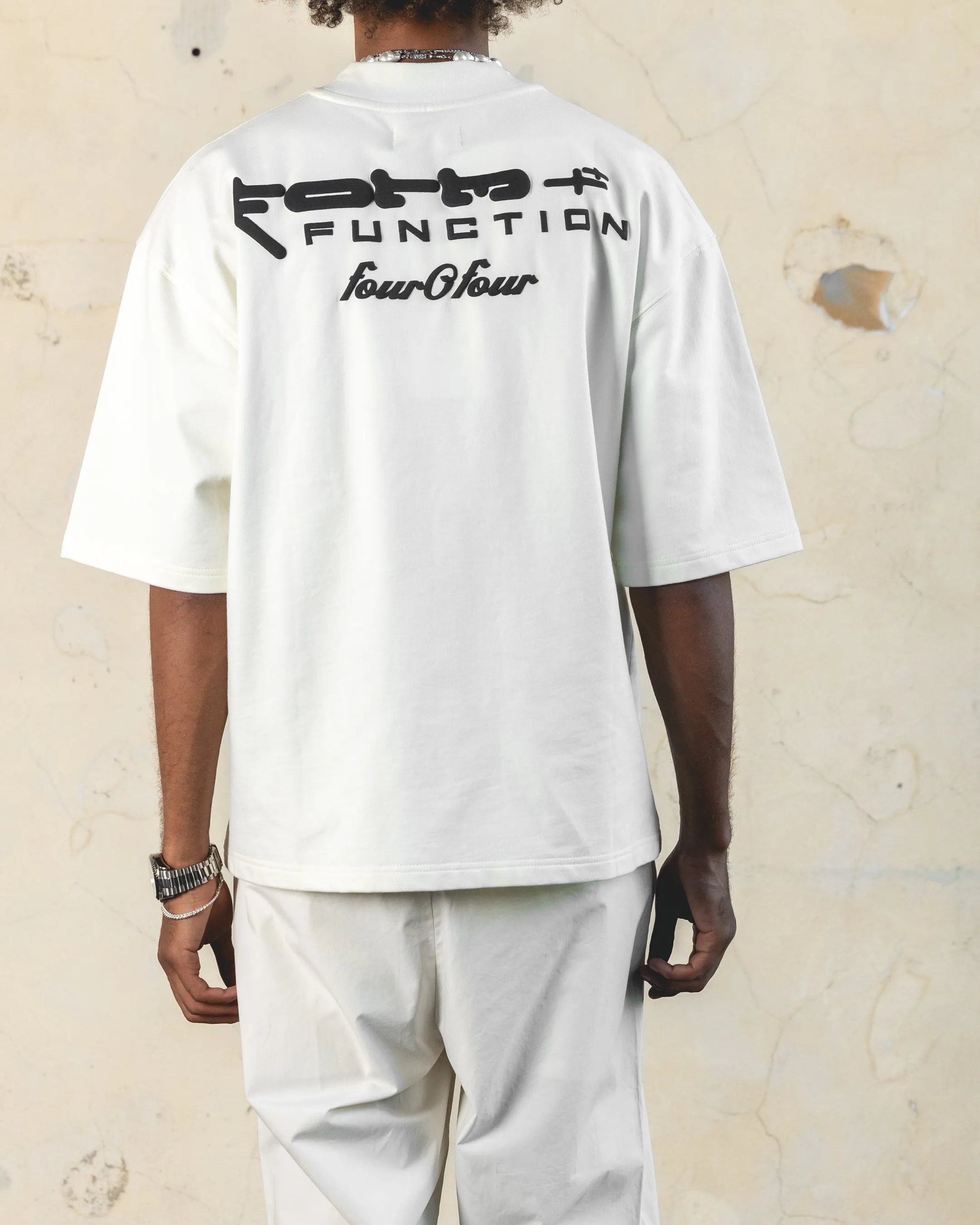 404 Function Oversized T-Shirt Off White Quick Dry Fabric Minimal Comfort