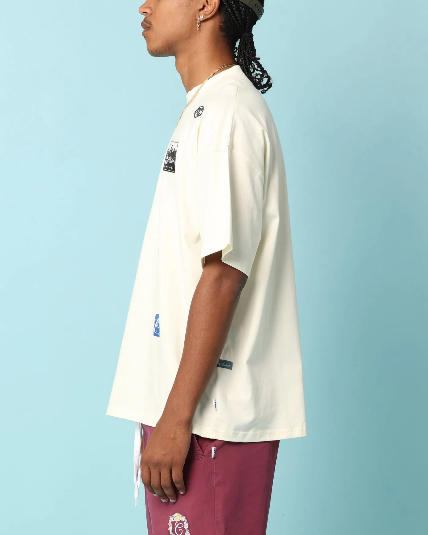 Streetwear Layering Options Carr?? Patchwork Oversized T-Shirt Off White