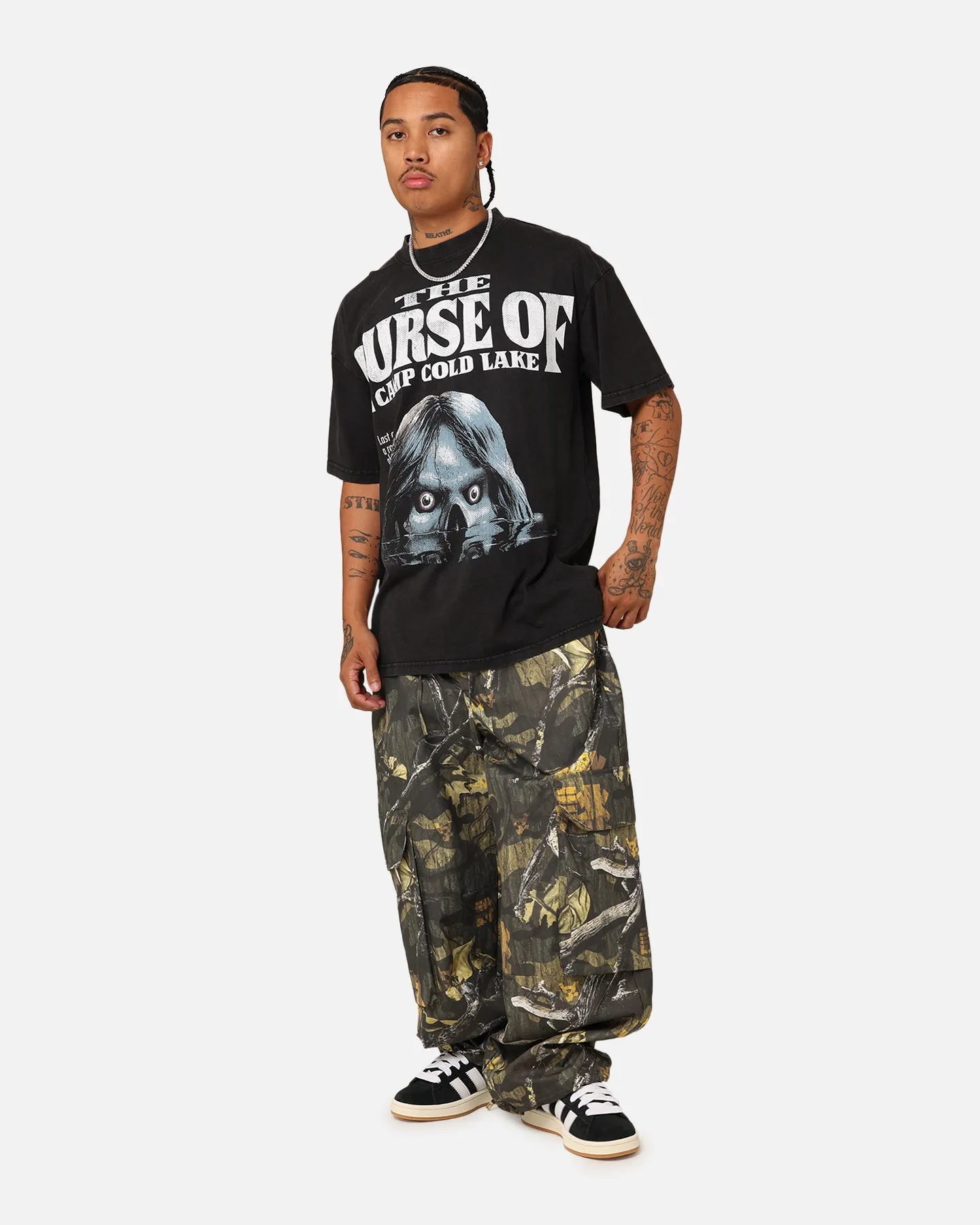 American Thrift X Goosebumps Cold Lake Vintage T-Shirt Black Wash Sleeveless