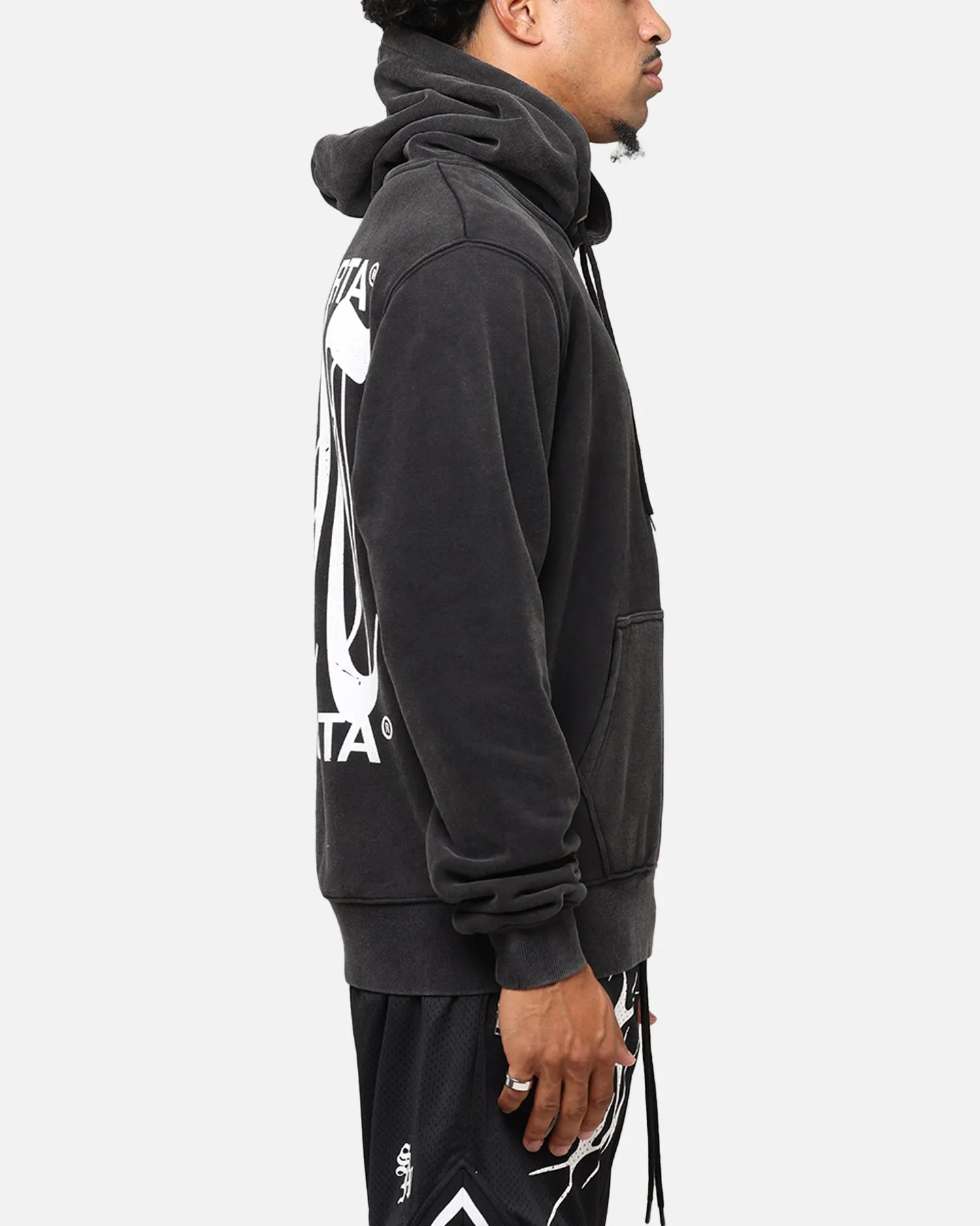 Saint Morta Ye Old Boxy Hoodie Vintage Black Winter Energy Metallic look