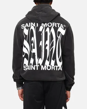 Saint Morta Ye Old Boxy Hoodie Vintage Black microfiber disabled friendly