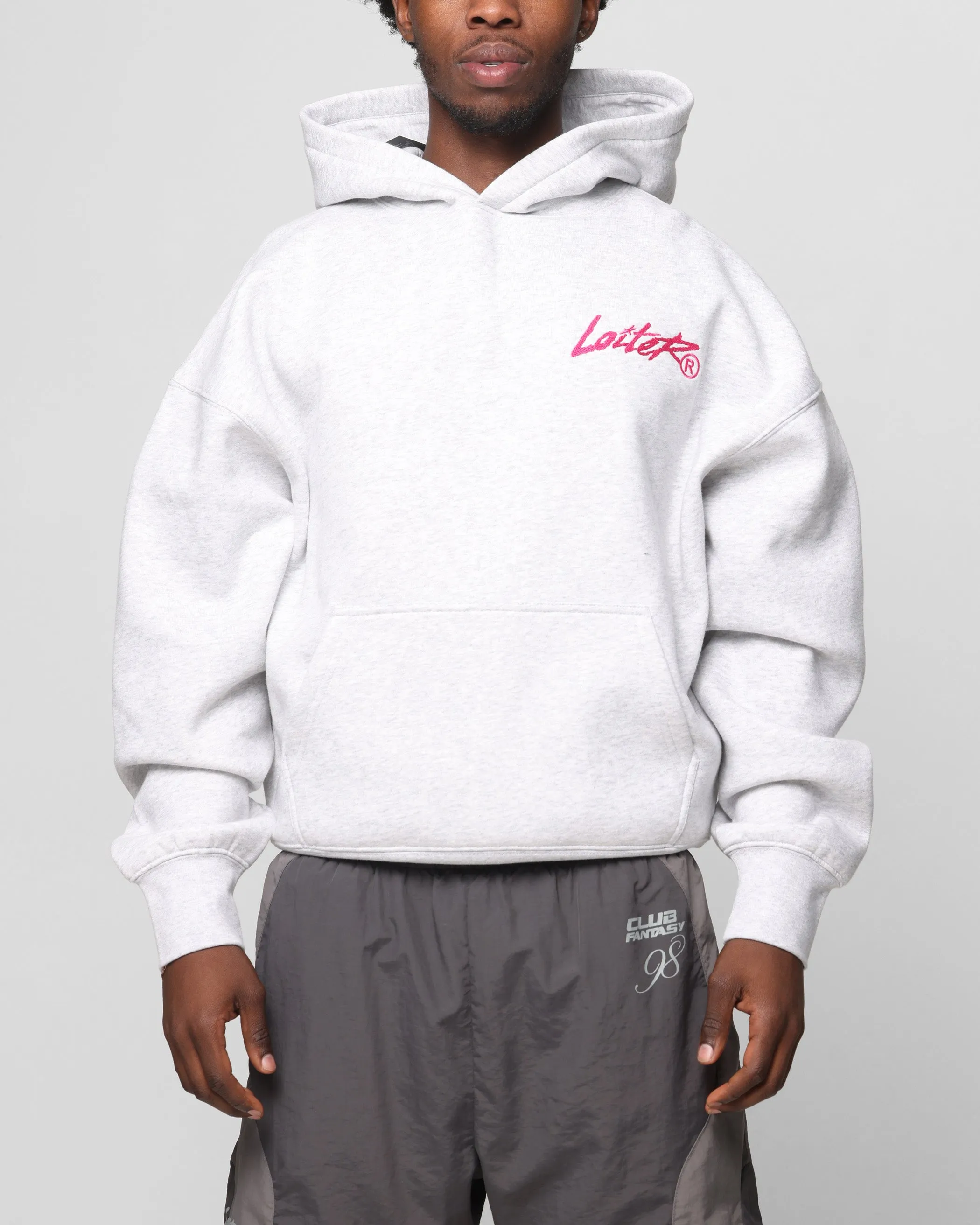Carnival wear upcycled design Loiter Chenille Premium Hoodie Grey Marle
