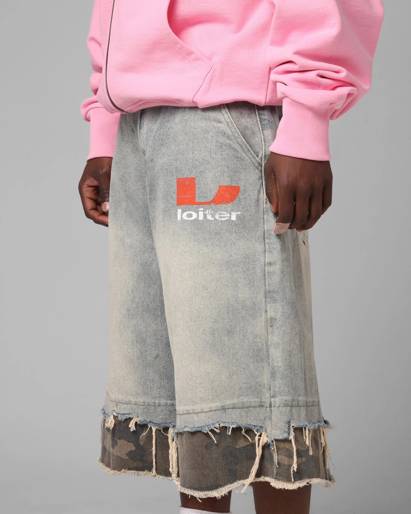 EcoFriendlyMaterials Loiter Oil Rig Denim Jorts Blue Wash