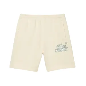 Lacoste Le Club Unbrushed Organic Cotton Fleece Shorts (Off White) Tech Edge