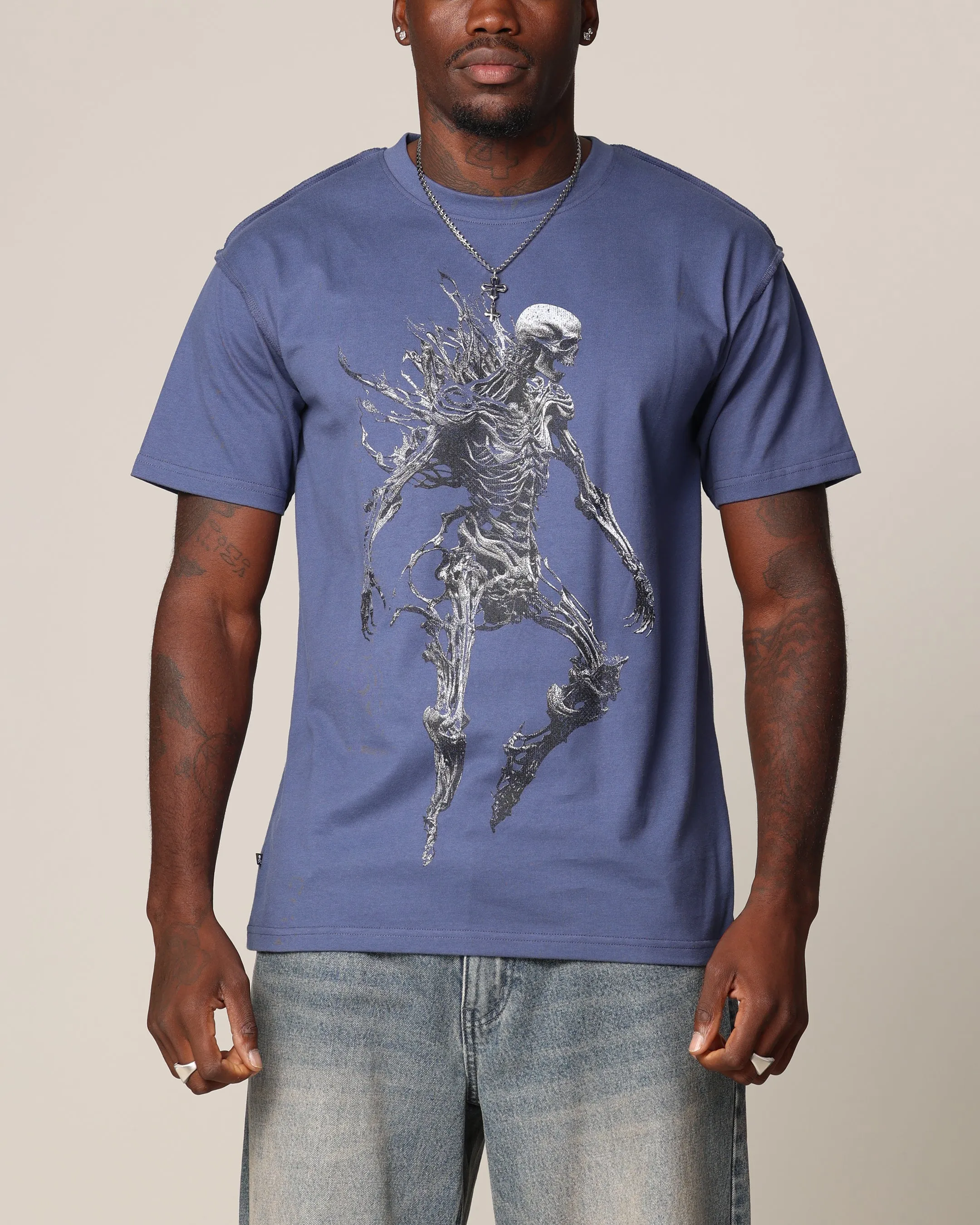 Saint Morta Wraith Cut T-Shirt Petrol Blue Sustainable Fibers