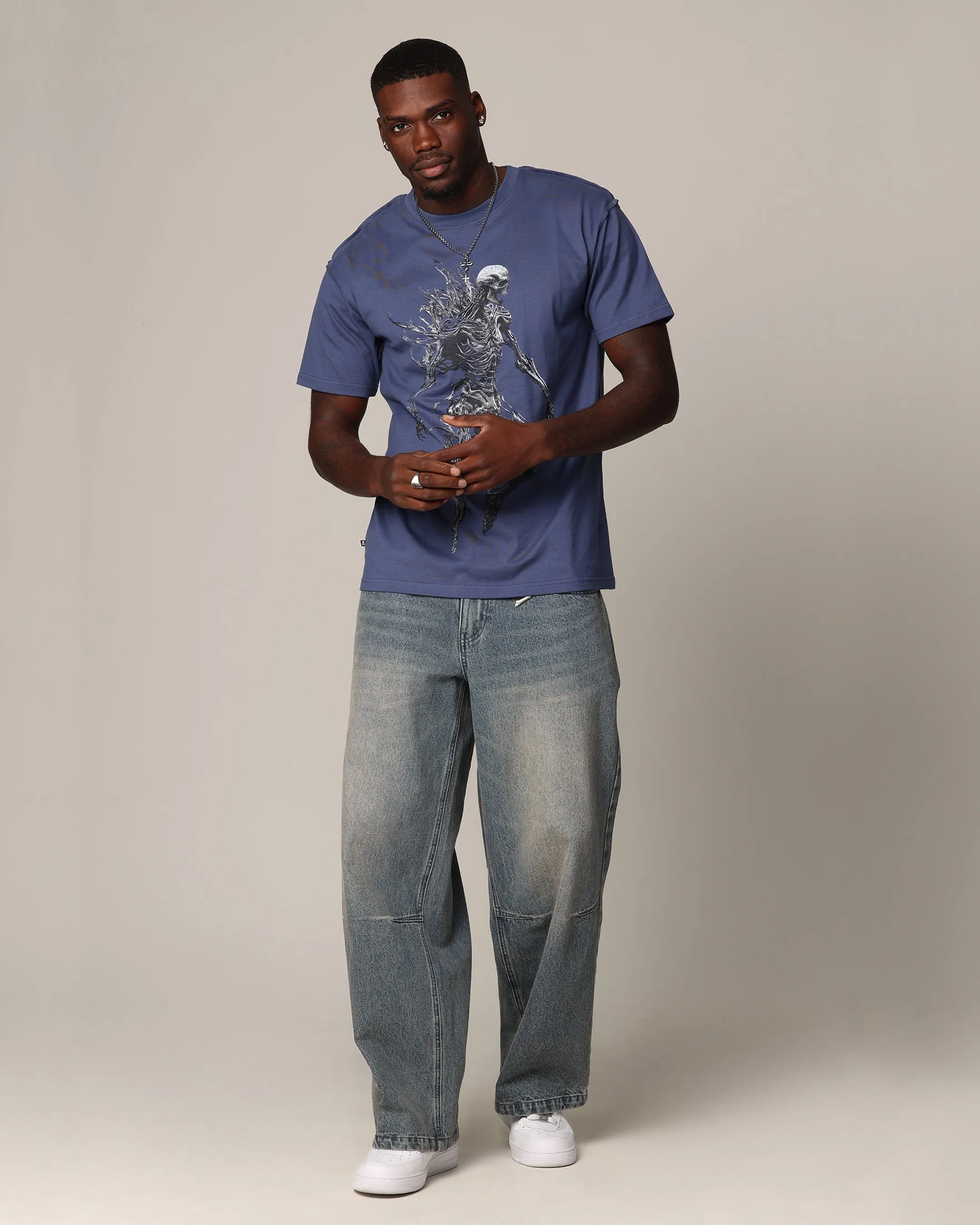 Comfy Style Saint Morta Wraith Cut T-Shirt Petrol Blue