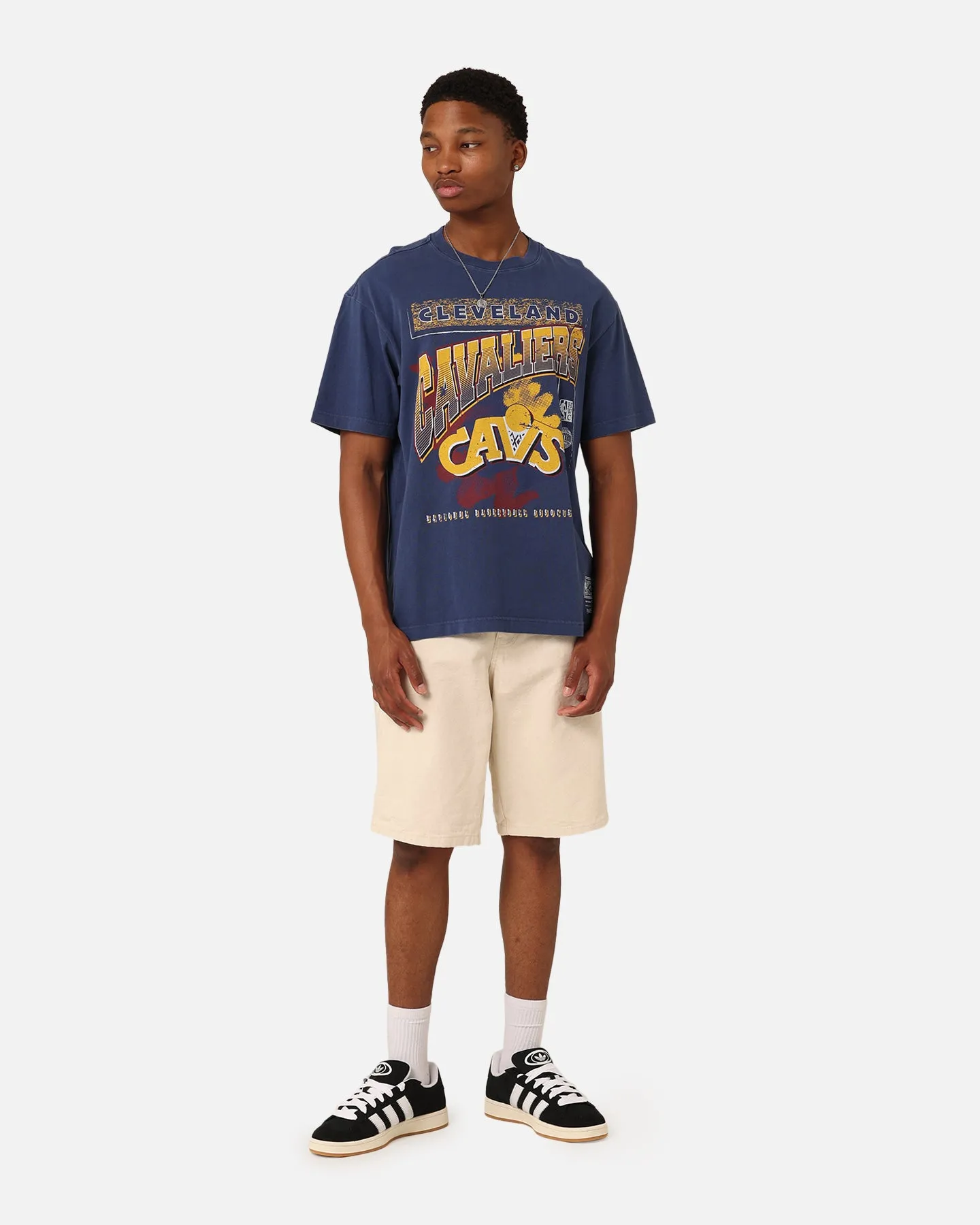 timeless Mitchell & Ness Cleveland Cavaliers Brush Off 2.0 T-Shirt Navy