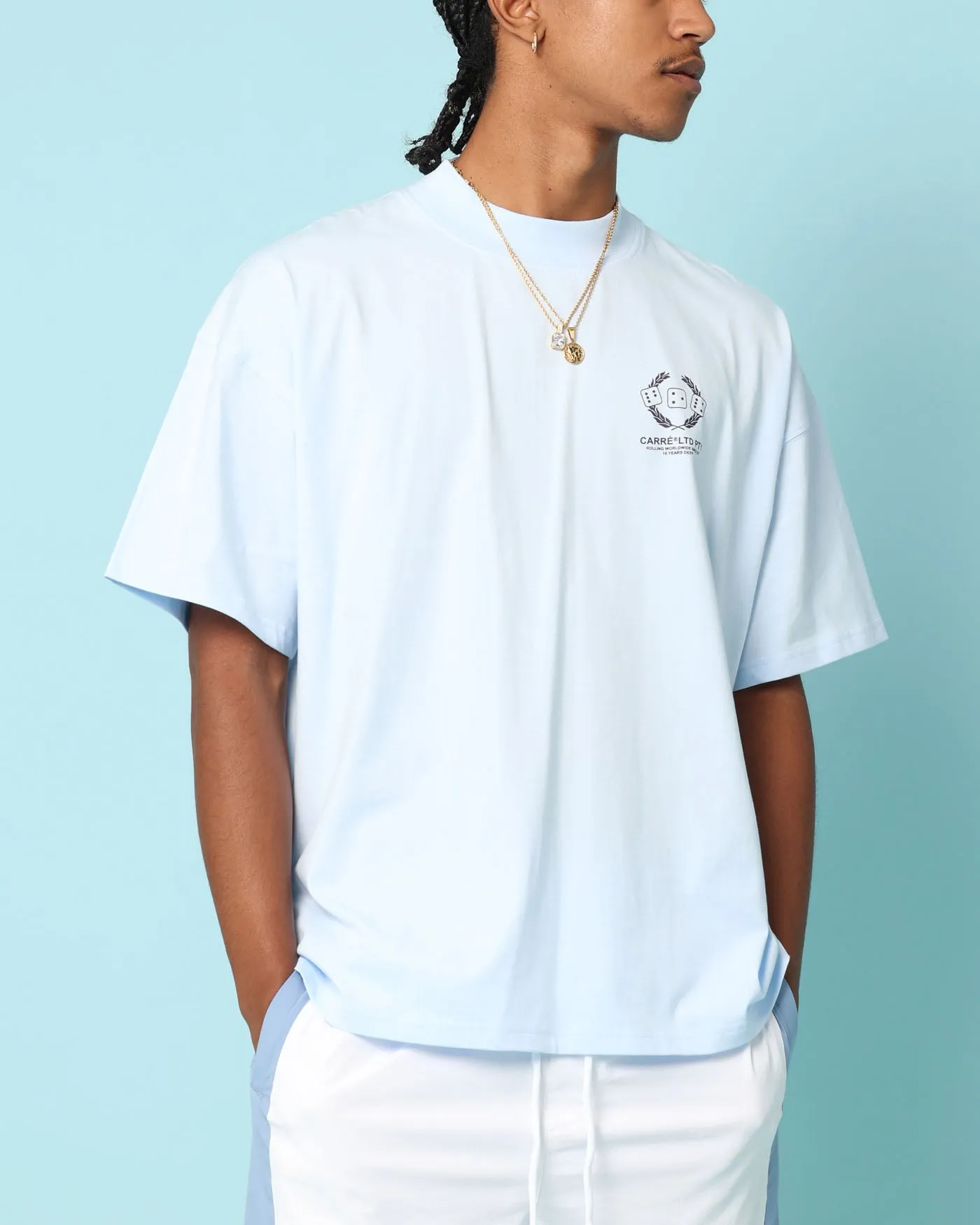 Carr?? Players Oversized T-Shirt Light Blue Trendy Top spring fashion