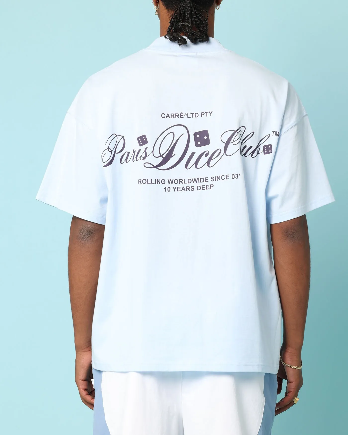 Flattering Shape Carr?? Players Oversized T-Shirt Light Blue