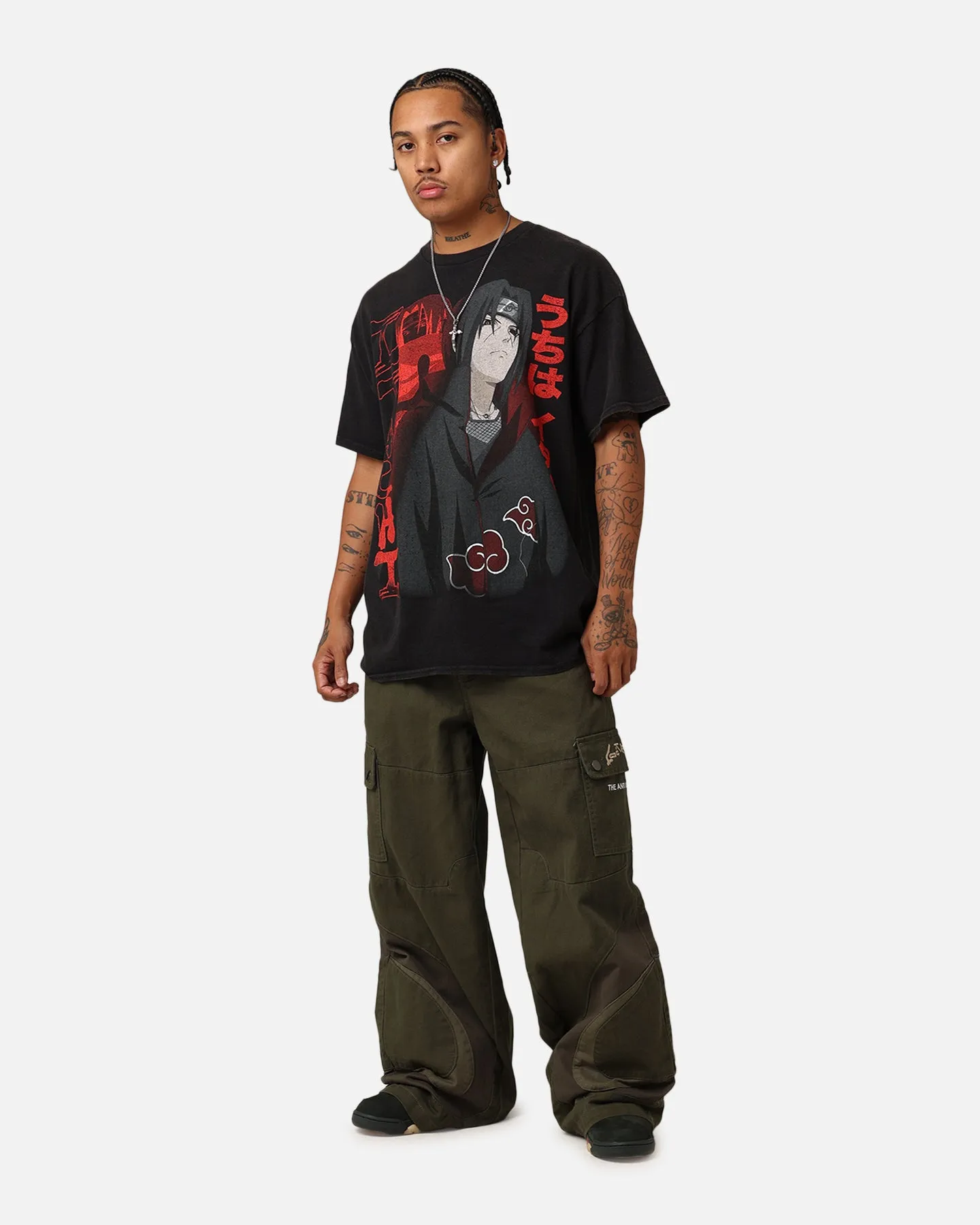 Goat Crew X Naruto Itachi Vintage T-Shirt Black Wash Breathable Layer