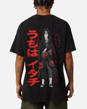 Reinforced Hemline Goat Crew X Naruto Itachi Vintage T-Shirt Black Wash