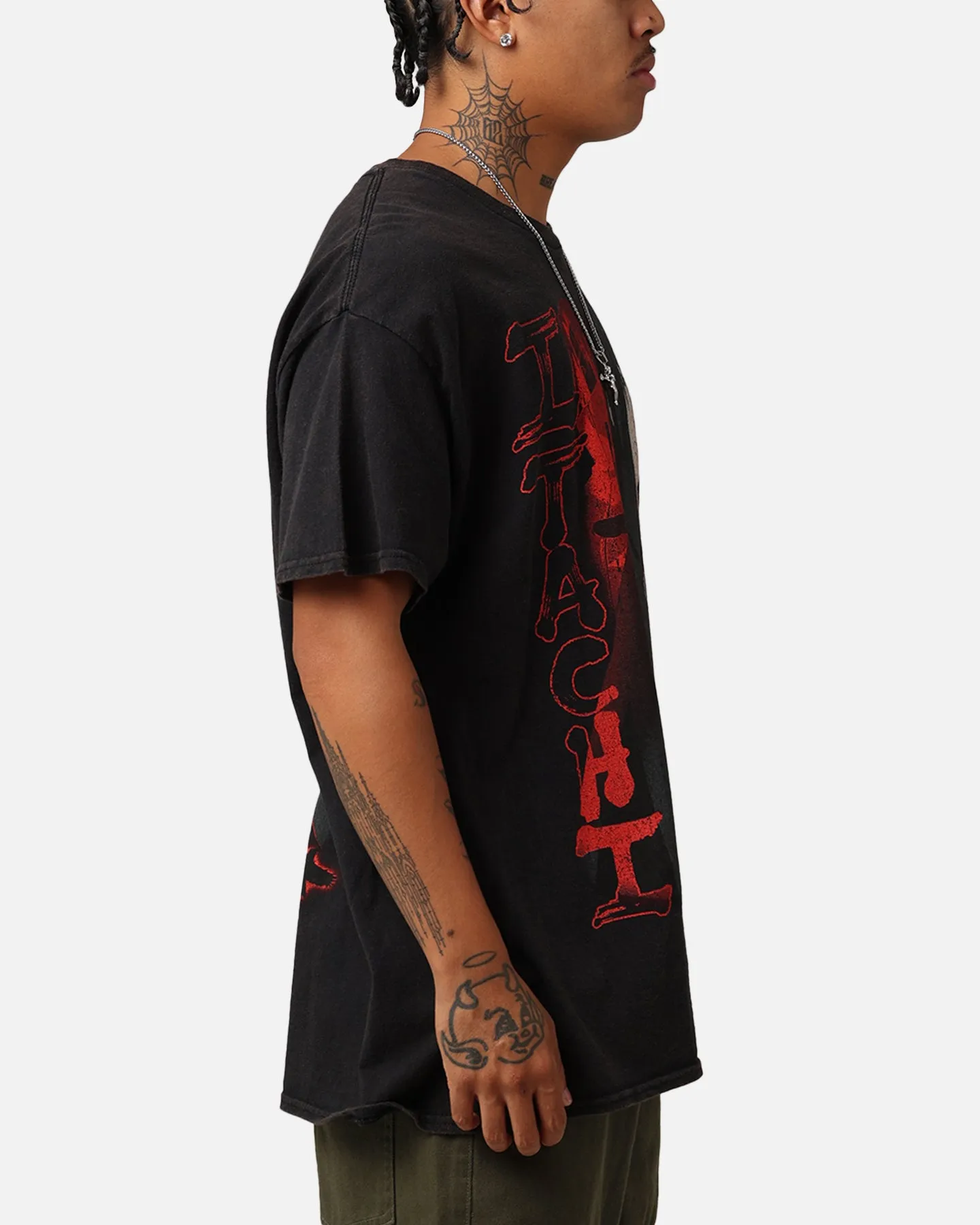 Goat Crew X Naruto Itachi Vintage T-Shirt Black Wash Subtle Embroidery Non Shrink Material