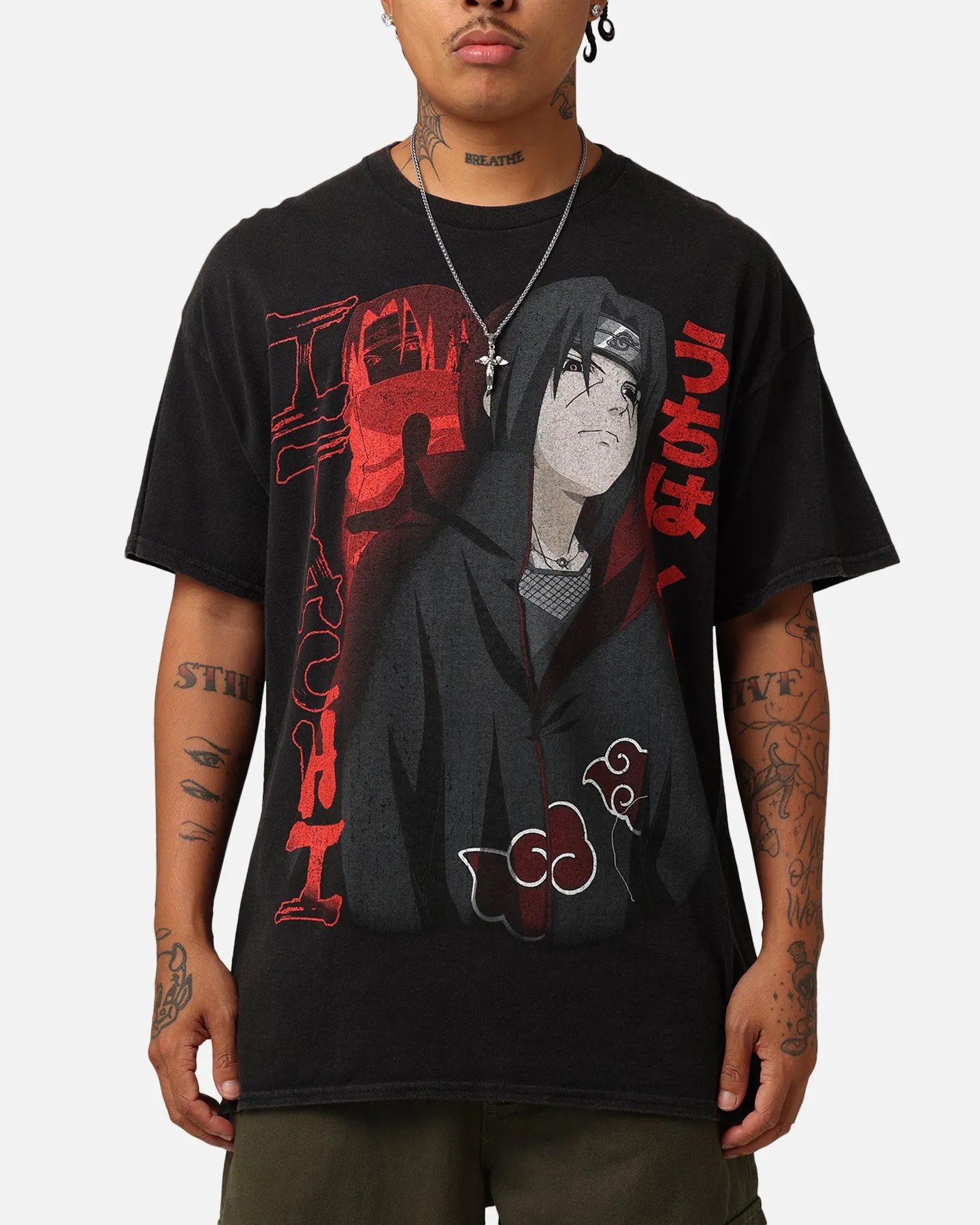 Goat Crew X Naruto Itachi Vintage T-Shirt Black Wash Chilly Comfort Wear