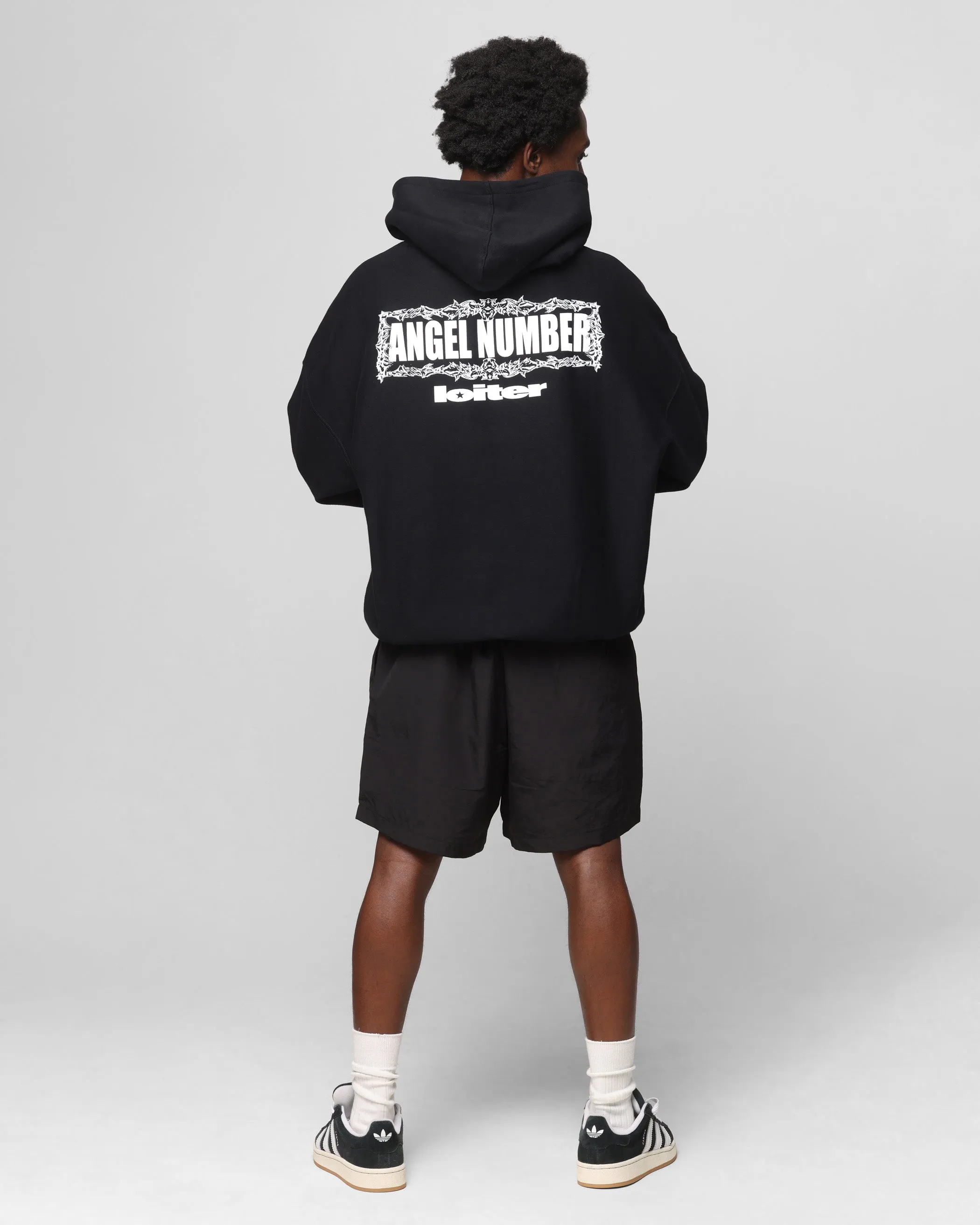 Loiter Angel Number Hoodie Black athletic style